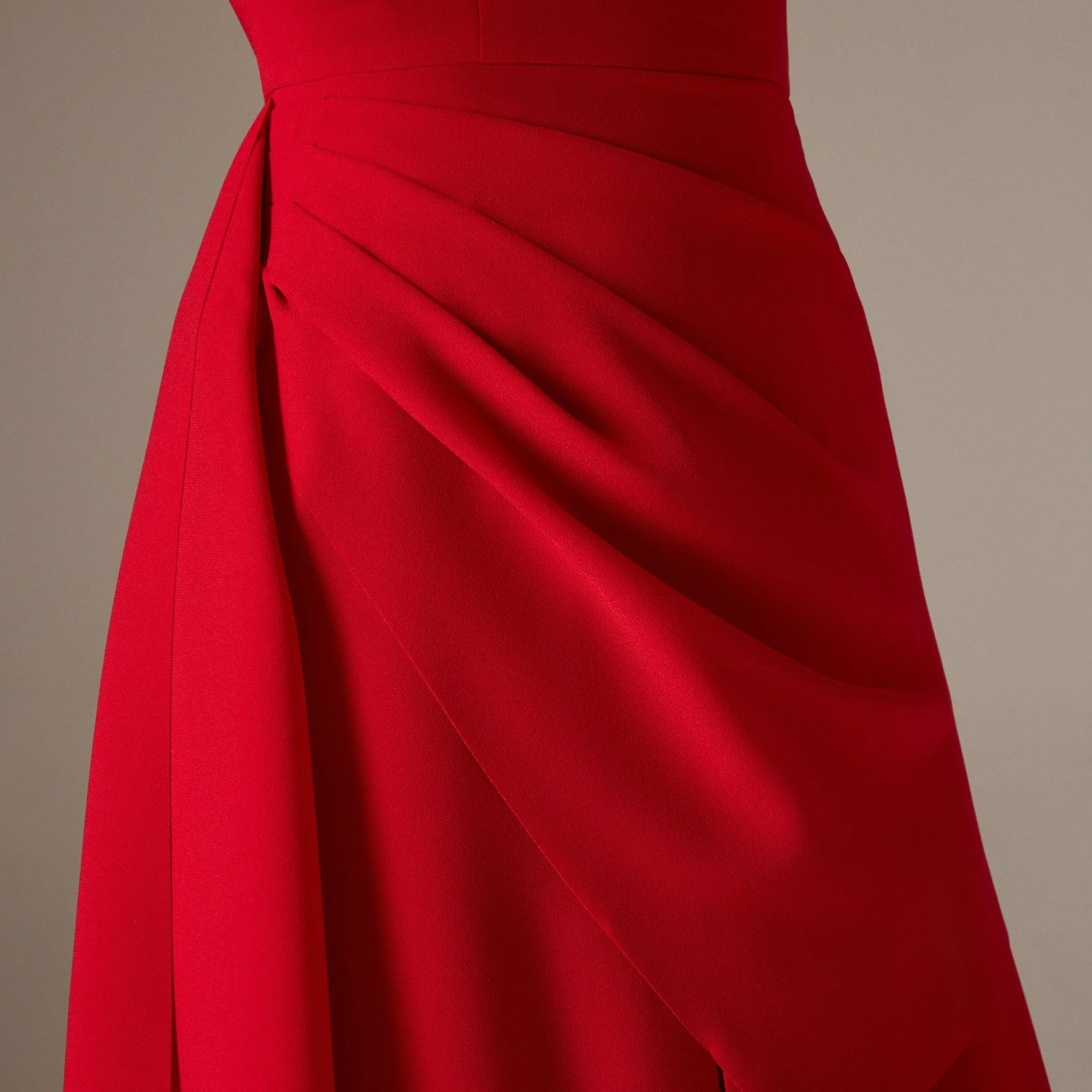 Asymmetric Neck Angel Sleeve Midi Dress - Image 4