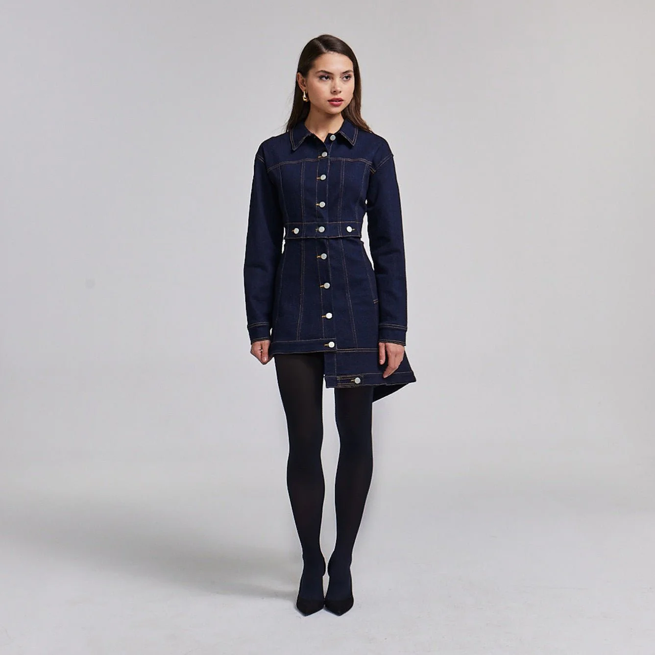 Asymmetrical Denim Jacket - Image 3