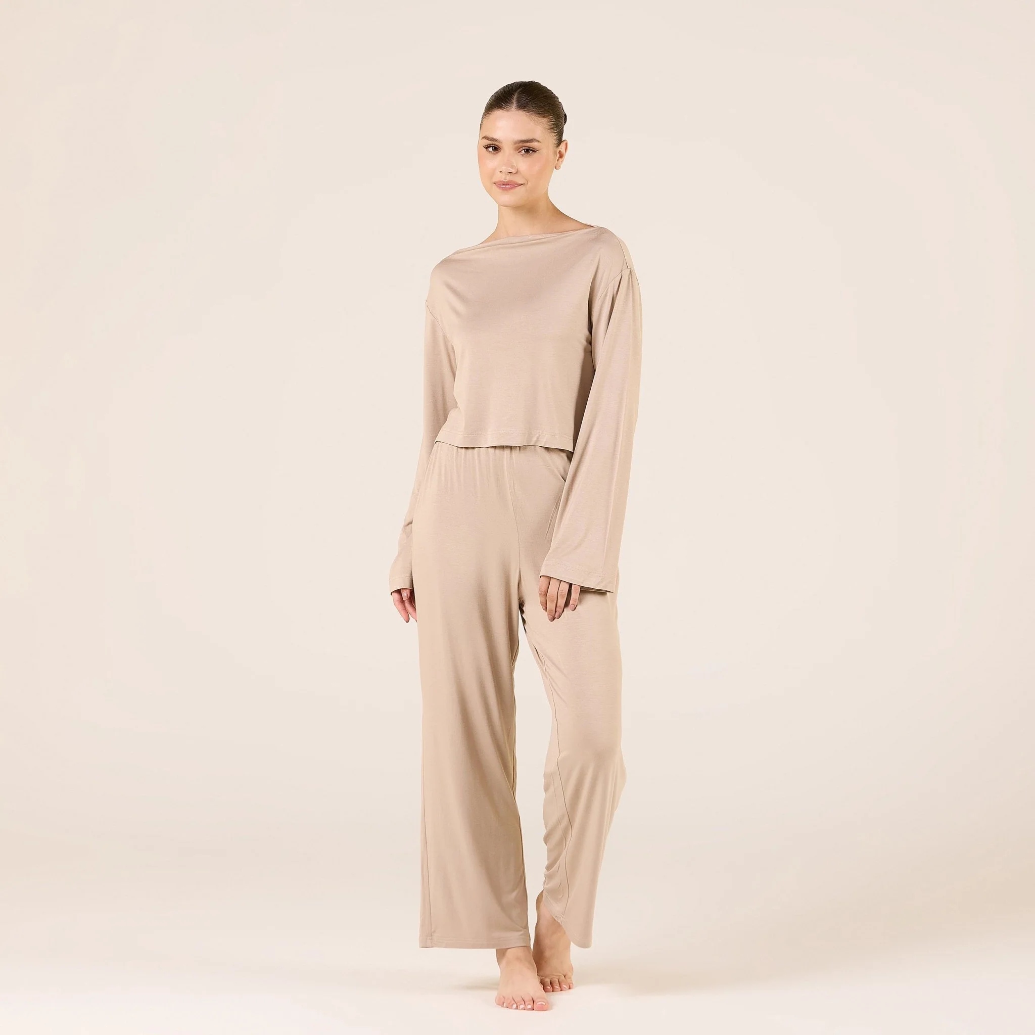Bamboo Wide Leg Elastic Waist Pants - Image 2
