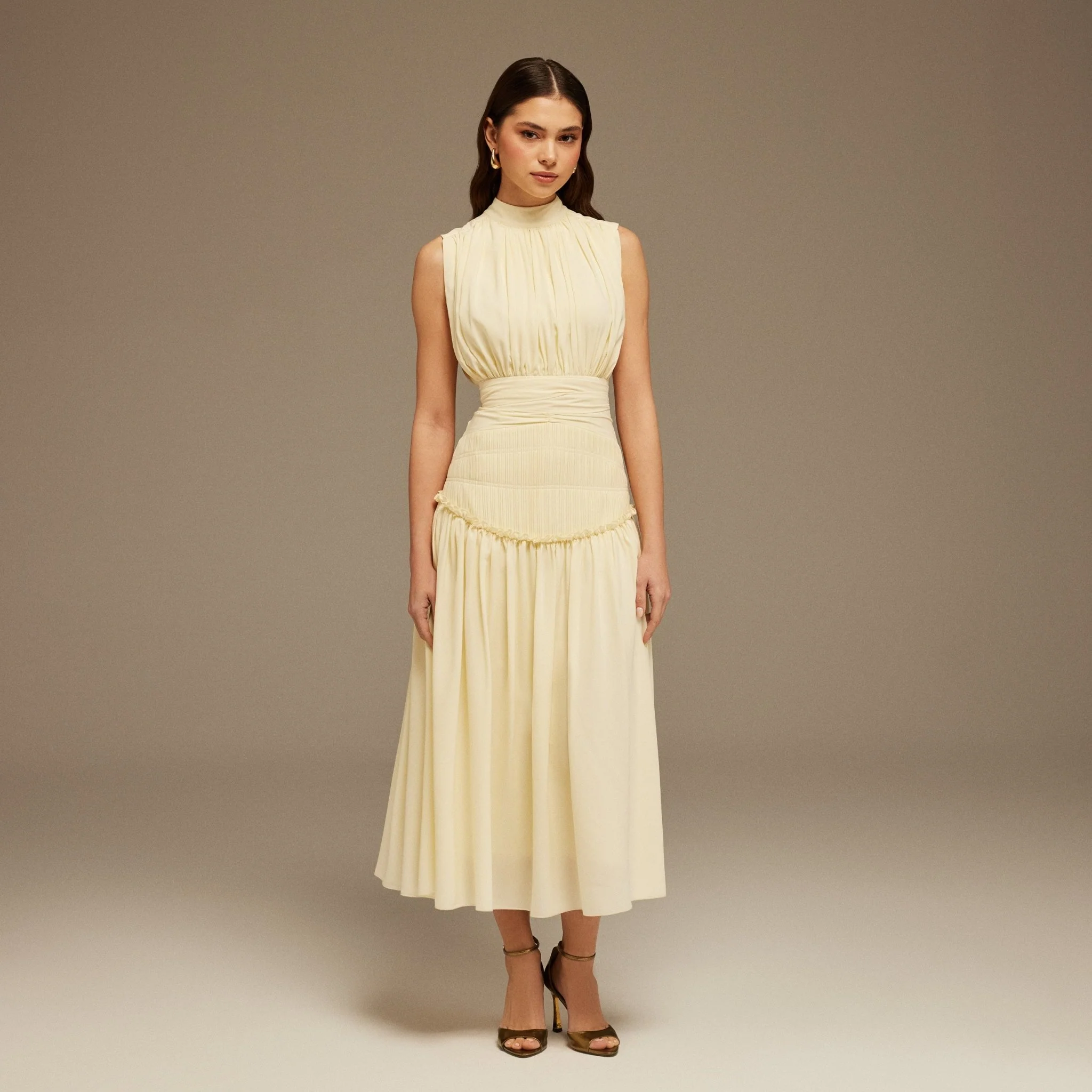 Butter Yellow Chiffon Dress