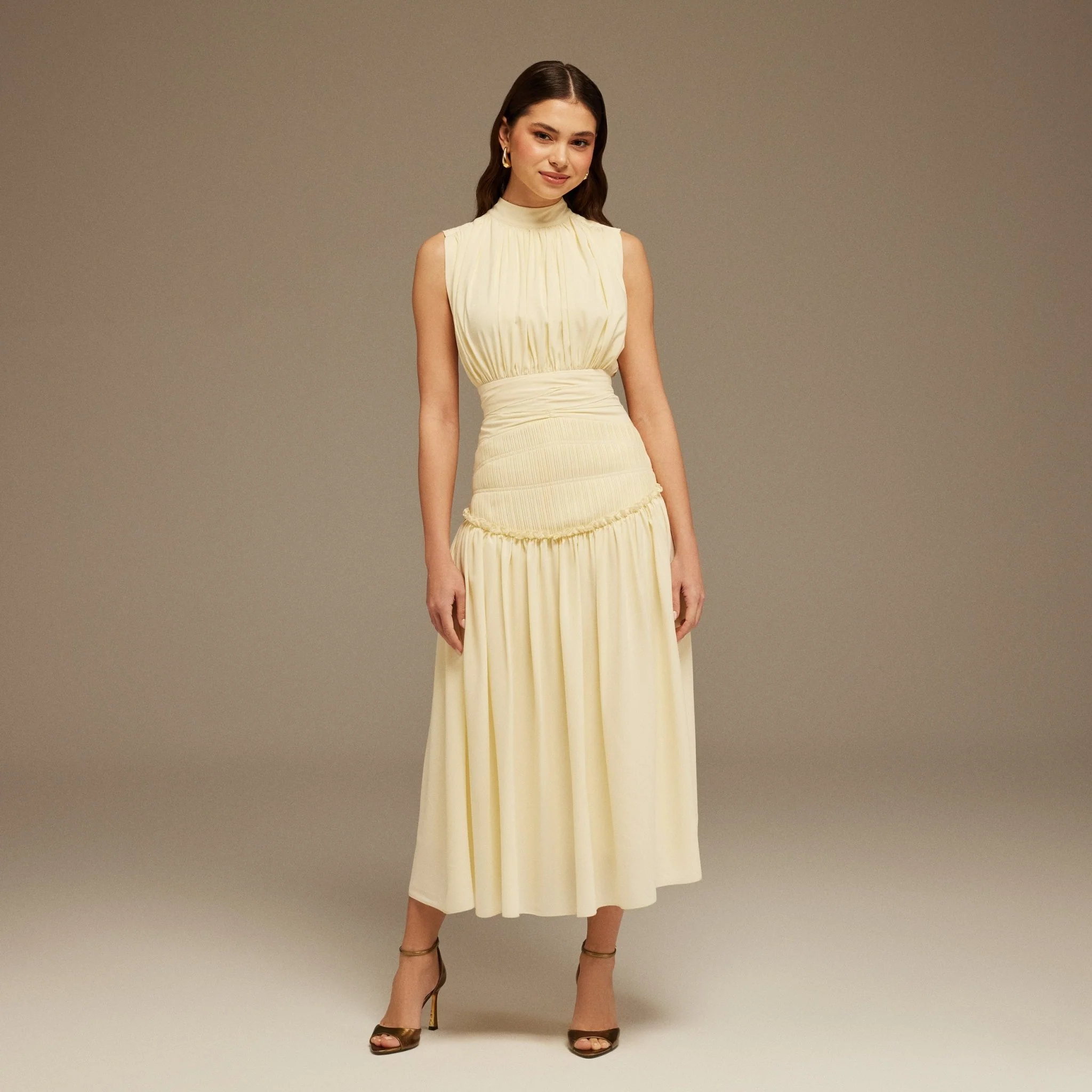 Butter Yellow Chiffon Dress - Image 2