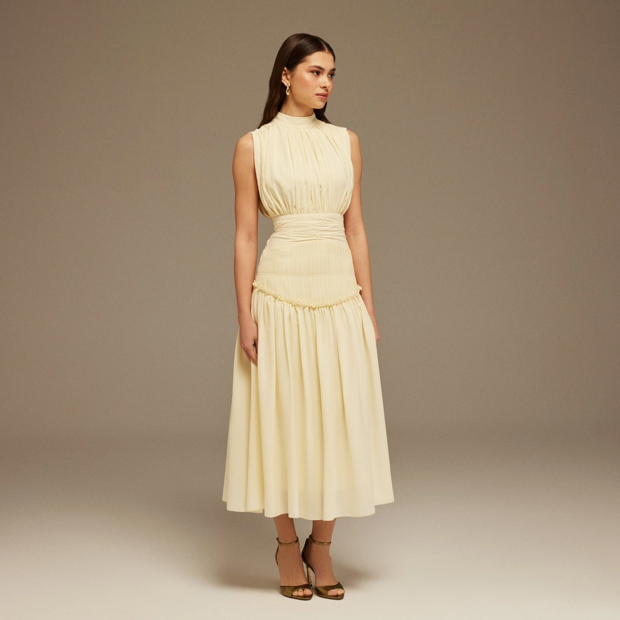 Butter Yellow Chiffon Dress - Image 3