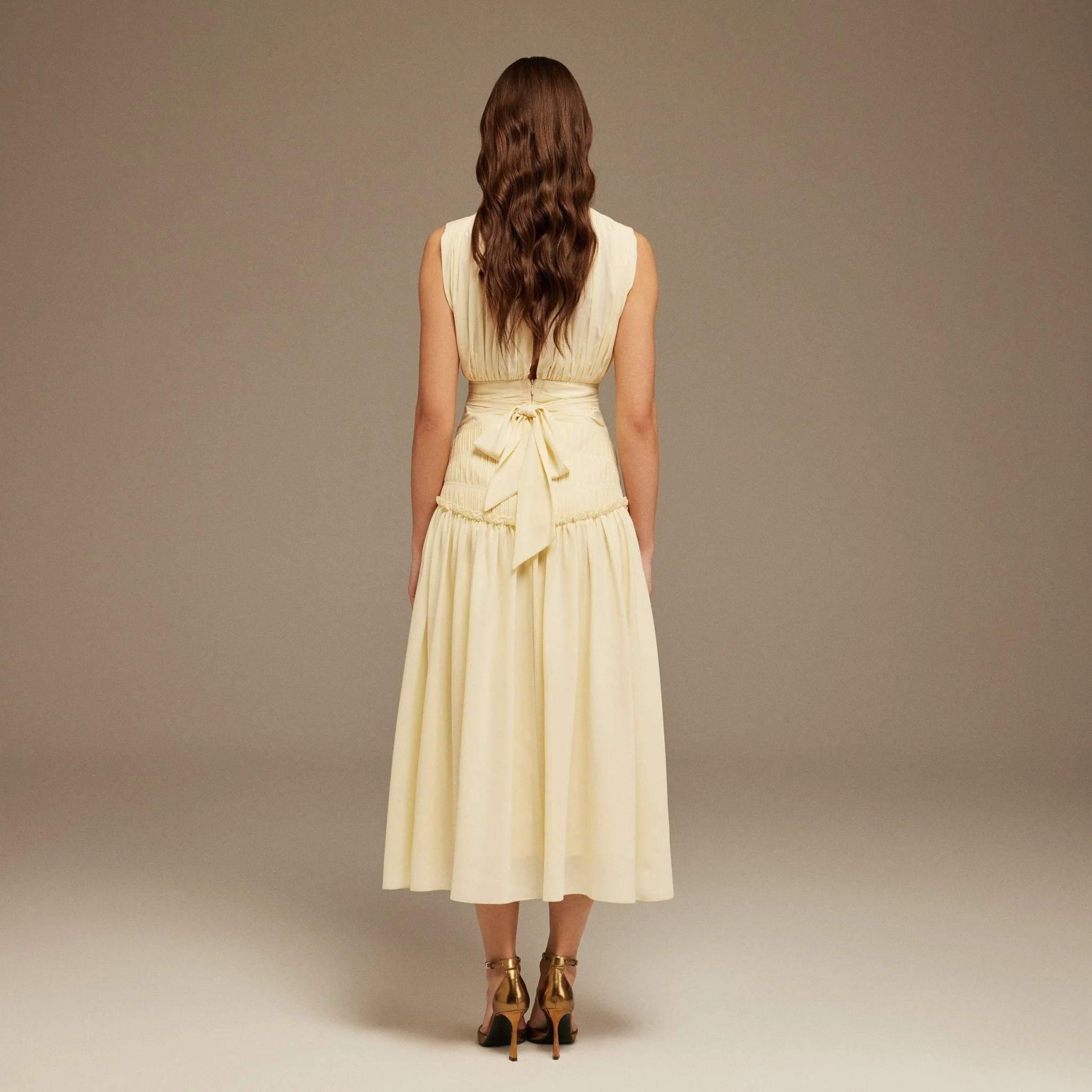 Butter Yellow Chiffon Dress - Image 6