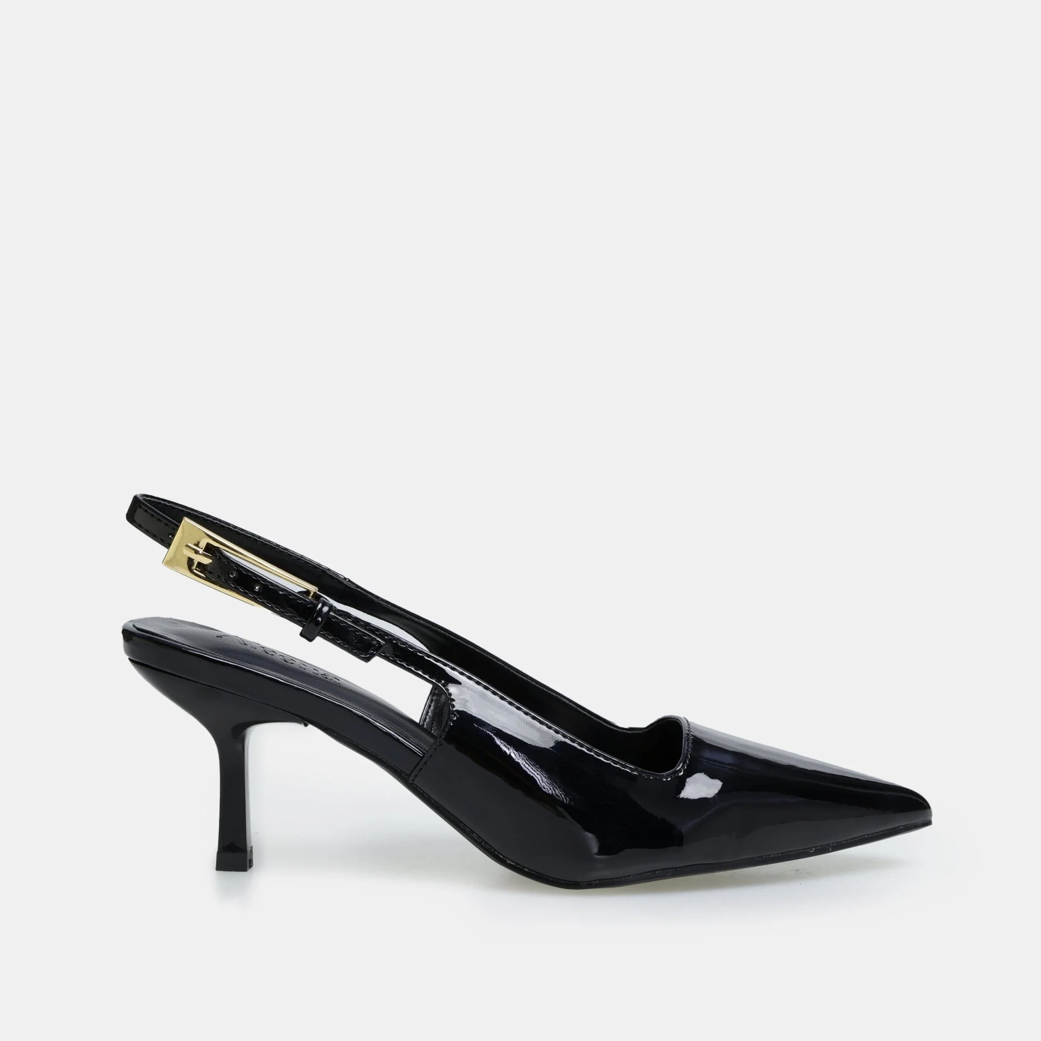 Black Patent Slingback Heels