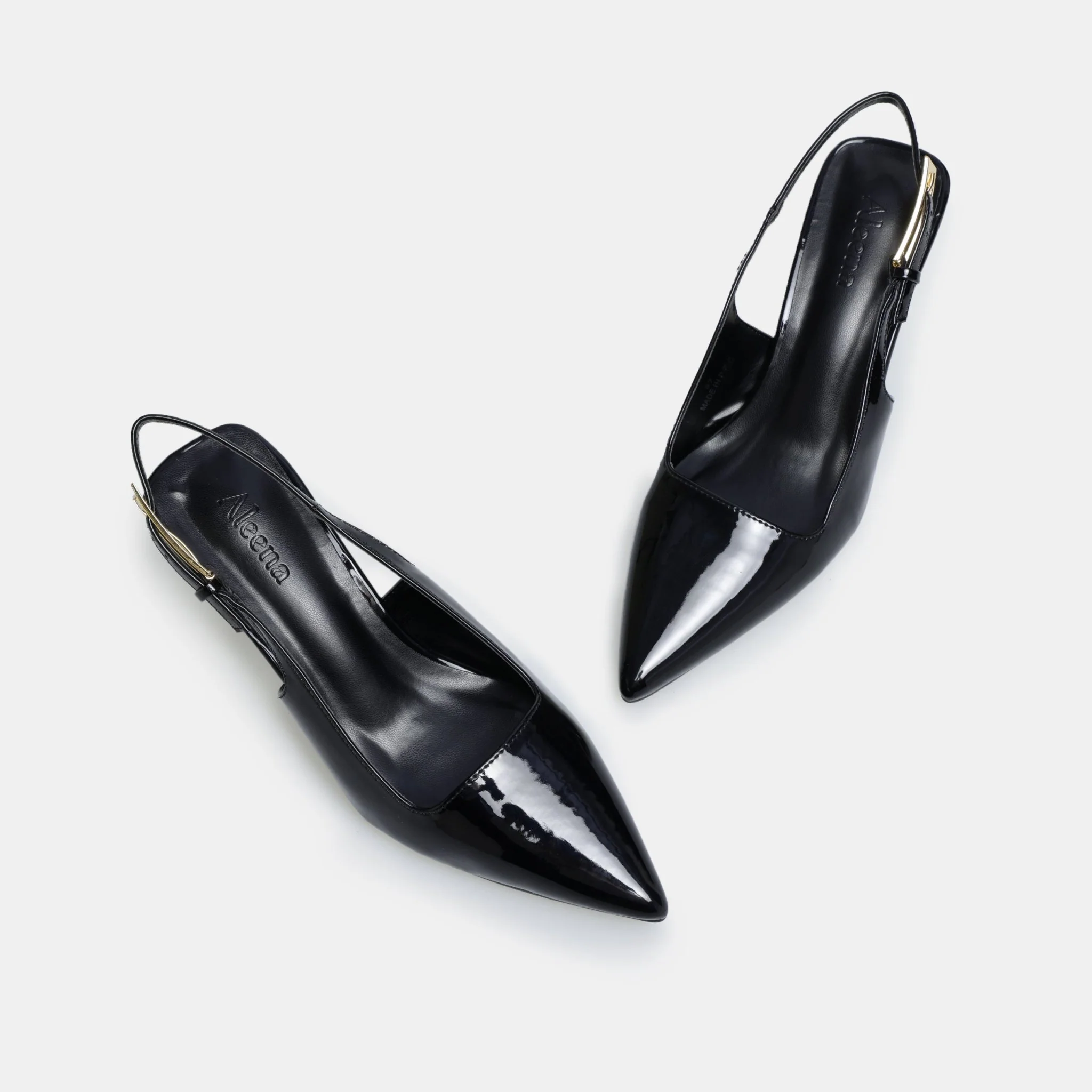 Black Patent Slingback Heels - Image 4