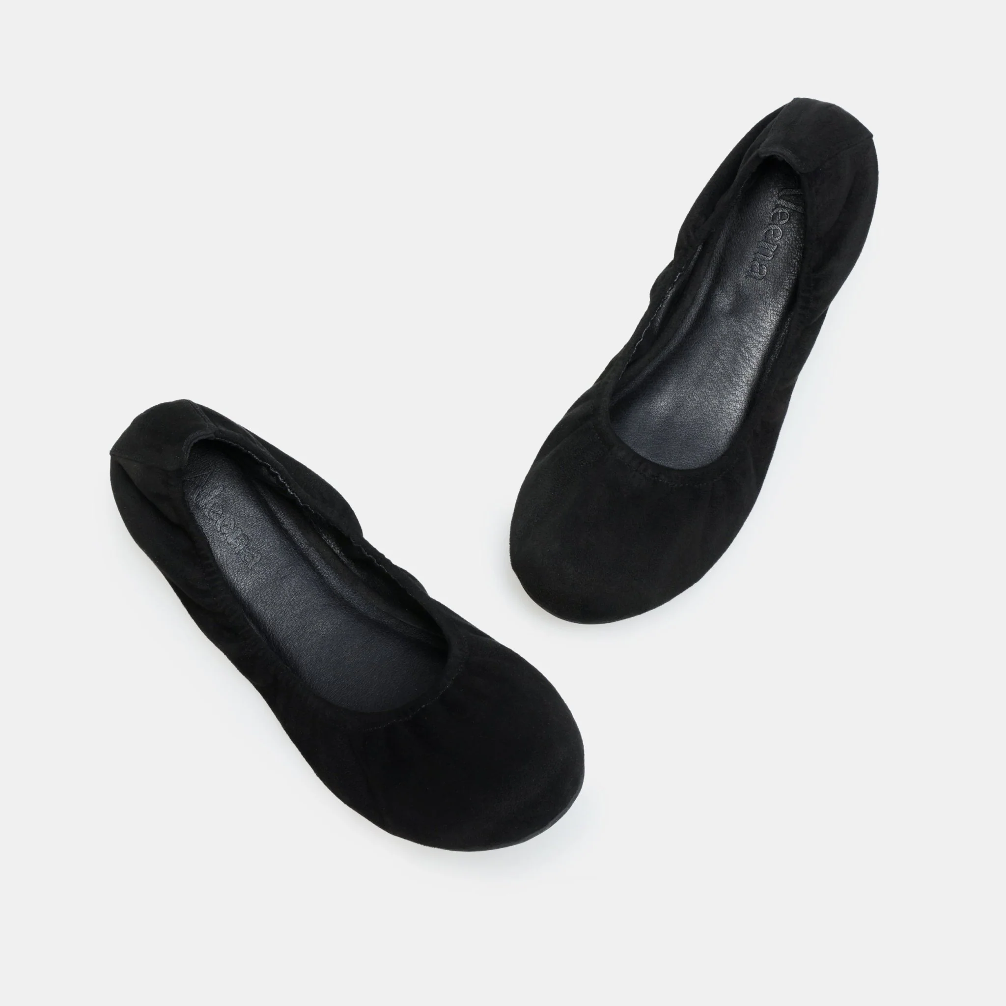 Black Suede Elastic Ballet Flats