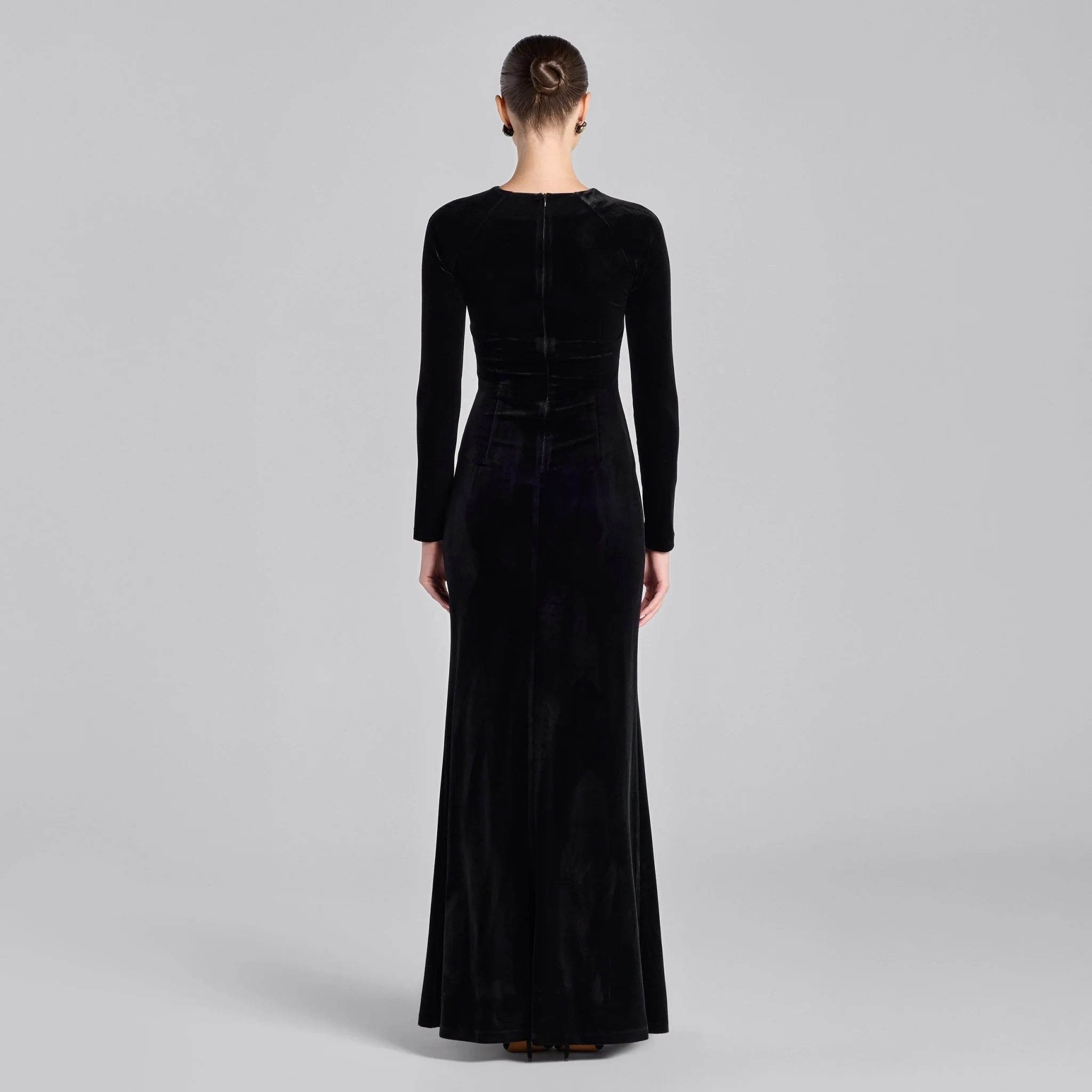 Black Cut-Out Chest Velvet Maxi Dress - Image 4