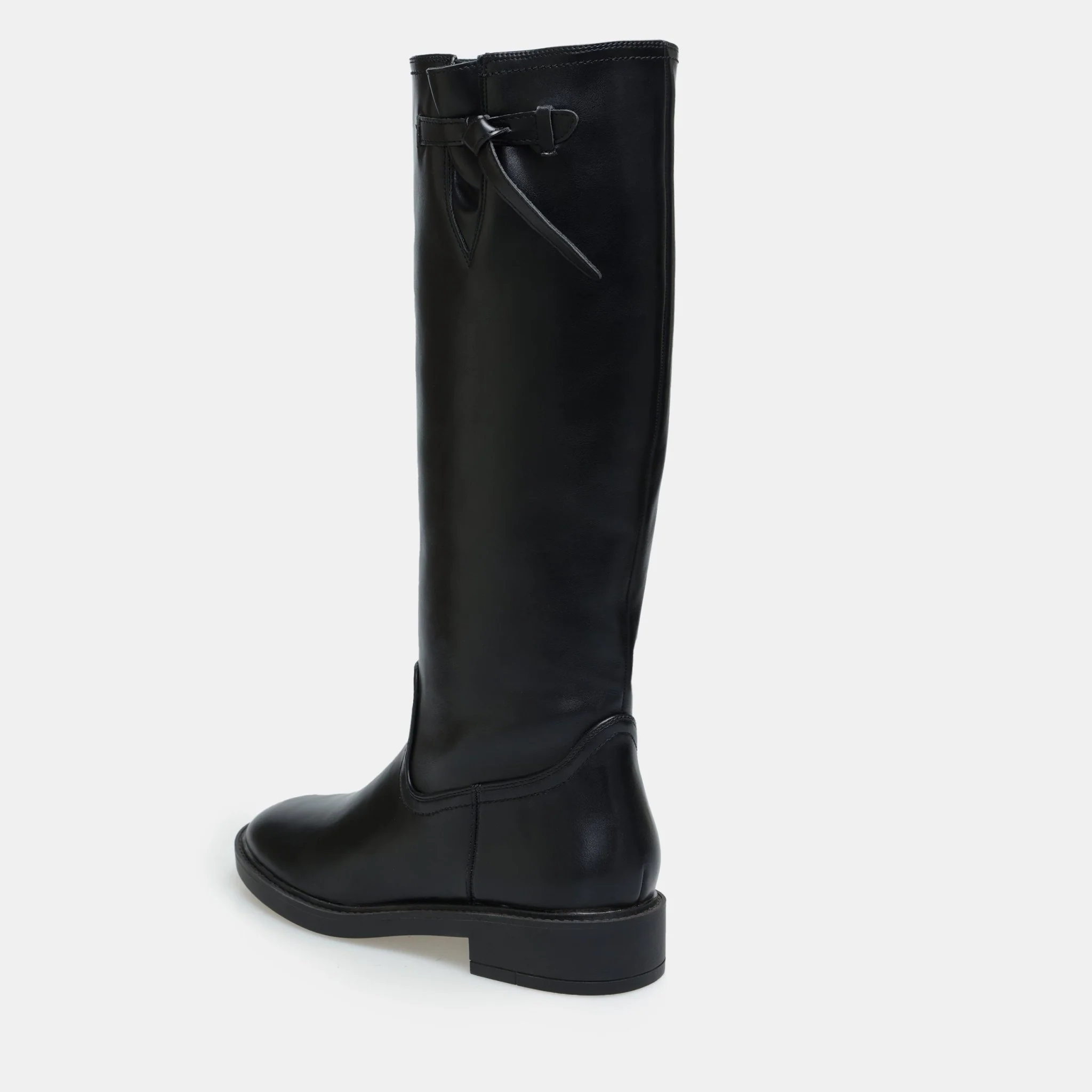 Black Leather Knee-High Boots - Image 3