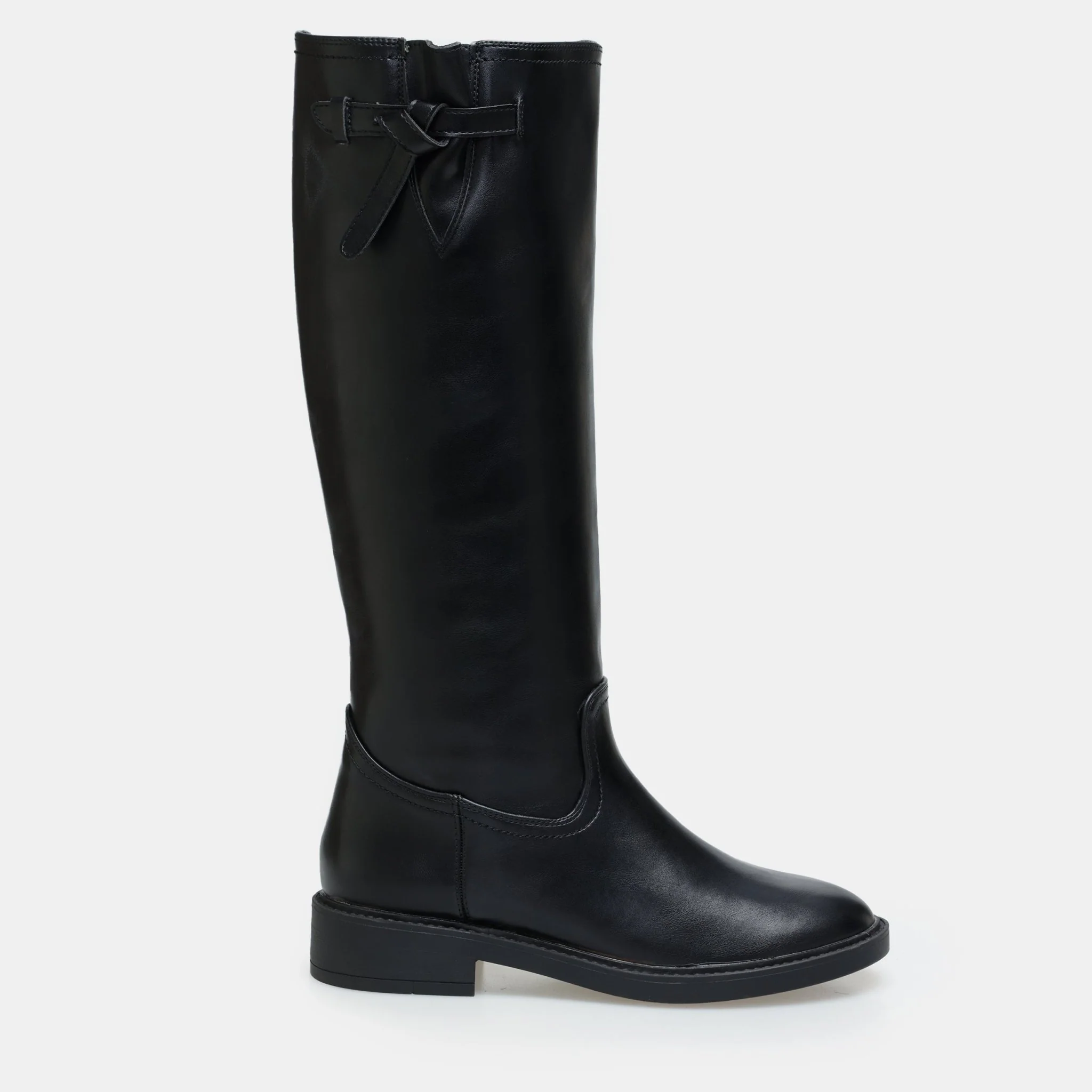 Black Leather Knee-High Boots - Image 4