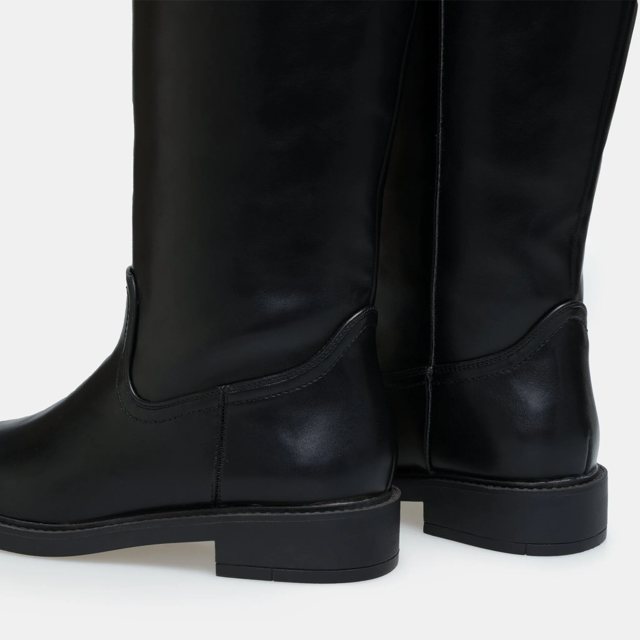 Black Leather Knee-High Boots - Image 5