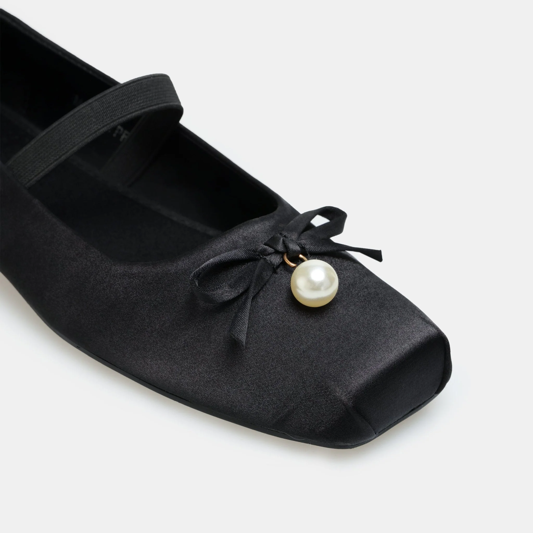 Black Satin Bow Ballet Flats