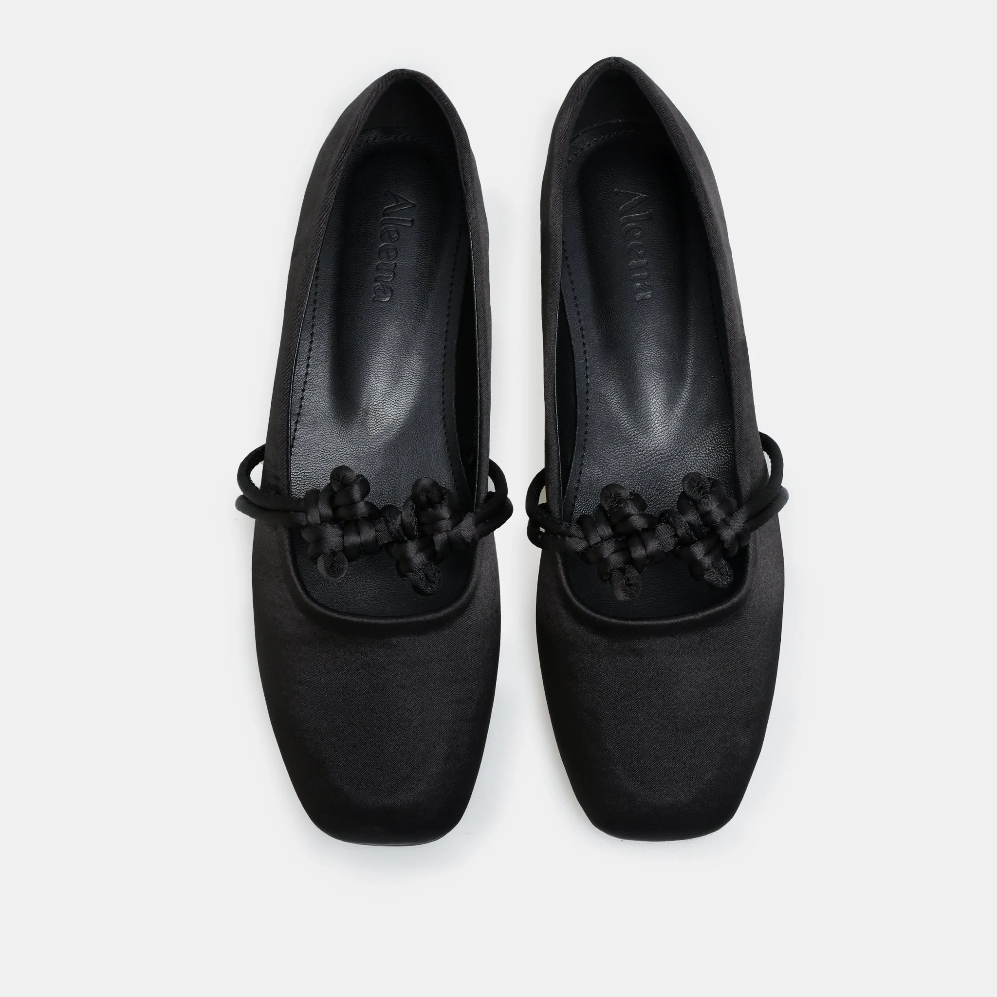 Black Satin Knot Flats - Image 4