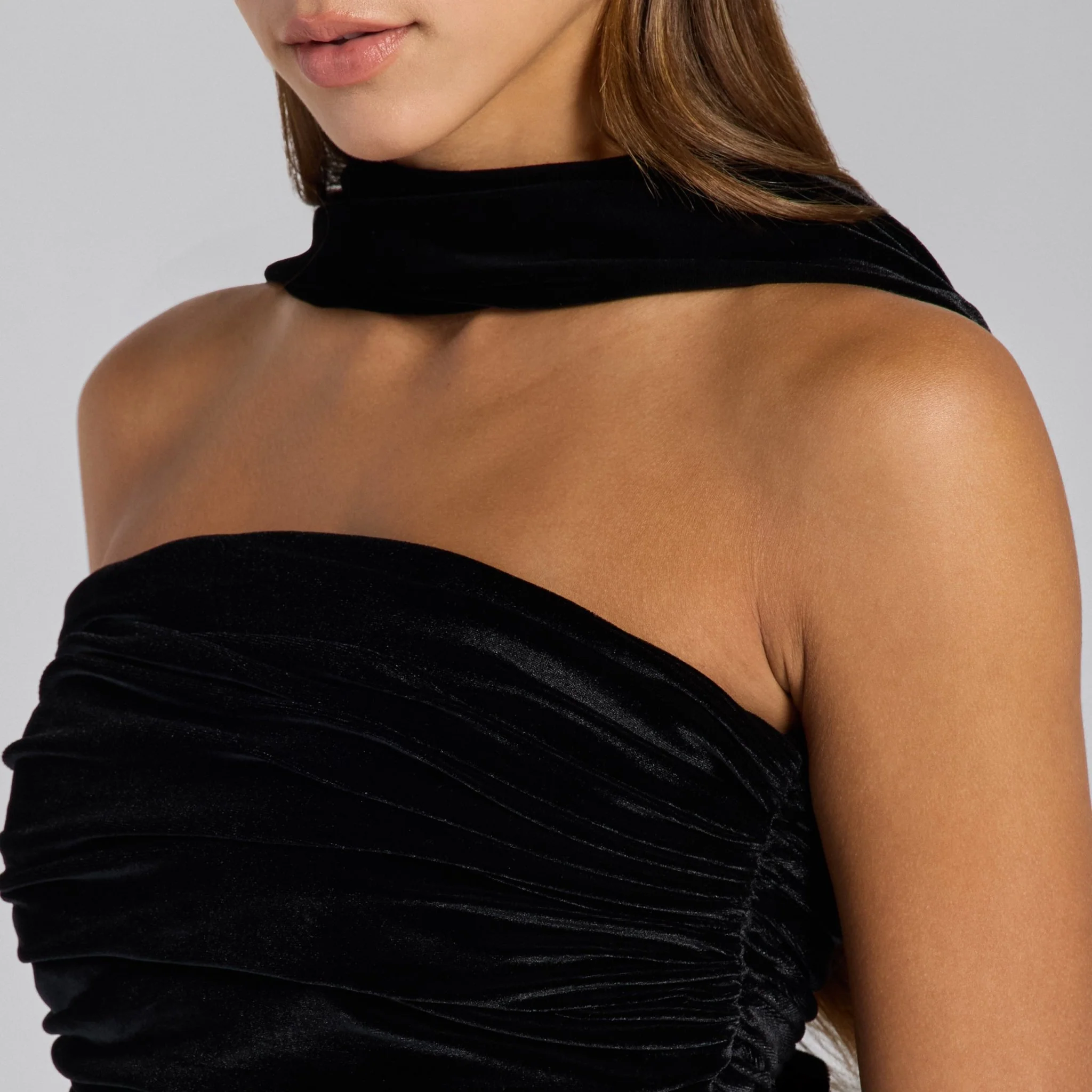 Black Velvet & Sequin Strapless Maxi Dress - Image 3