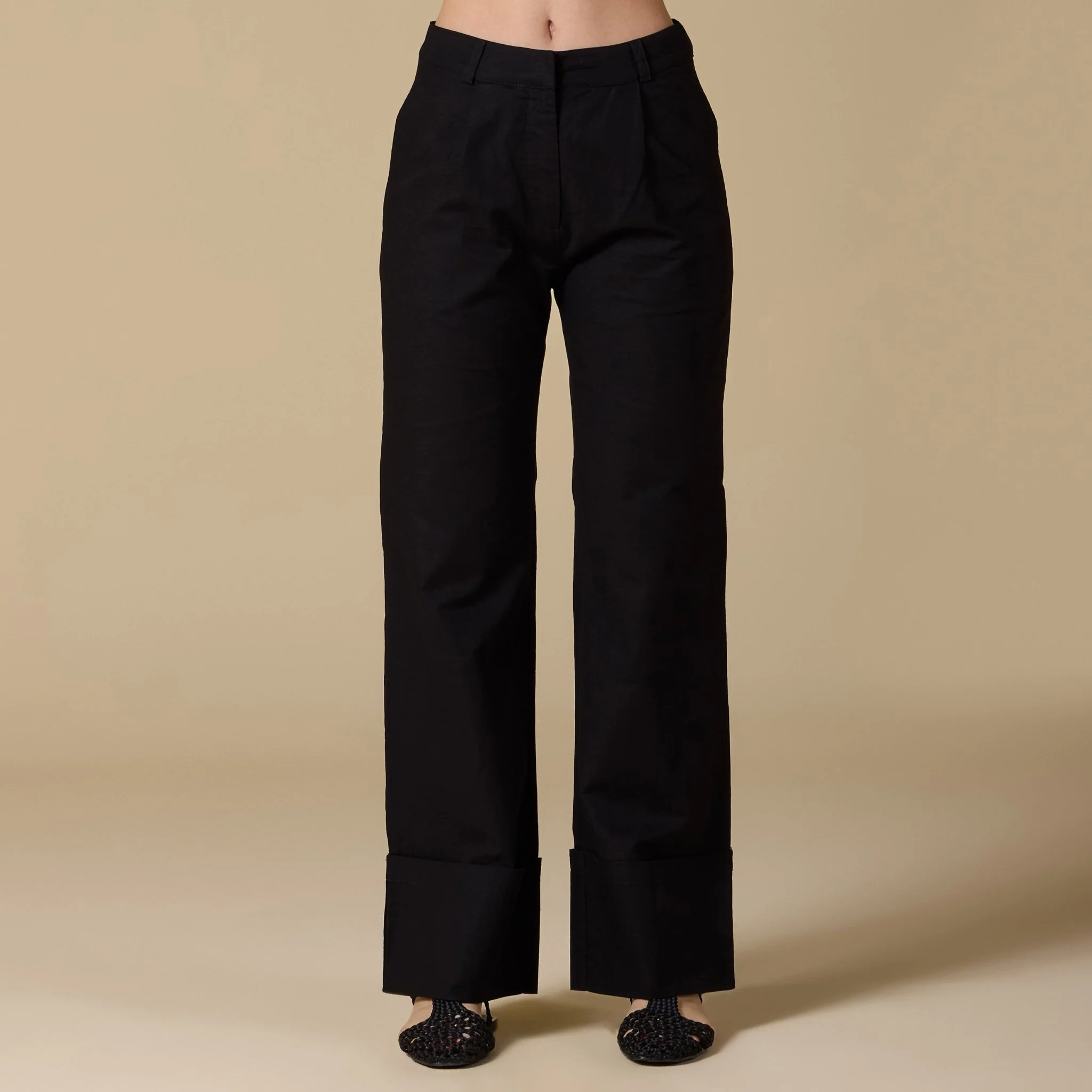Black Wide Leg Linen Pants