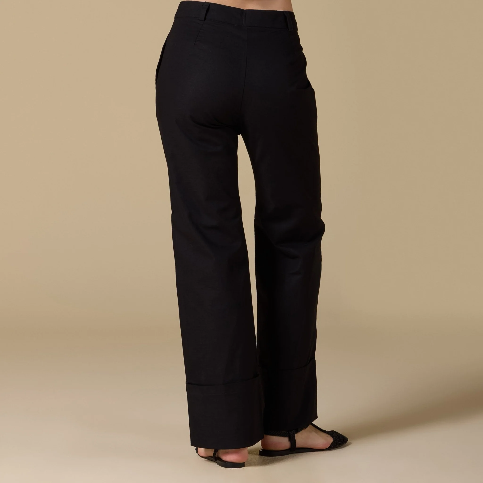 Black Wide Leg Linen Pants - Image 3