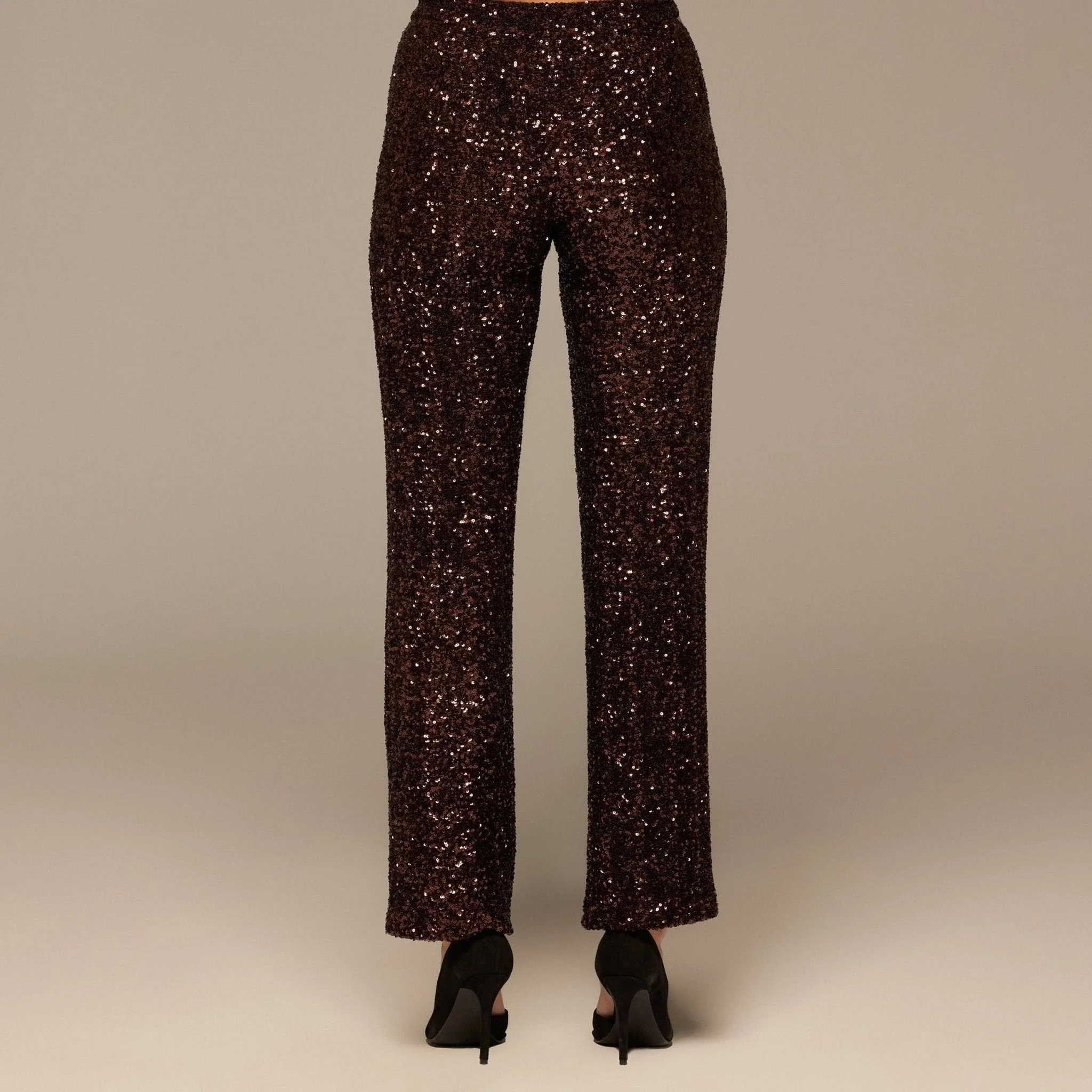 Brown Wide Leg Sequin Pants - Image 4