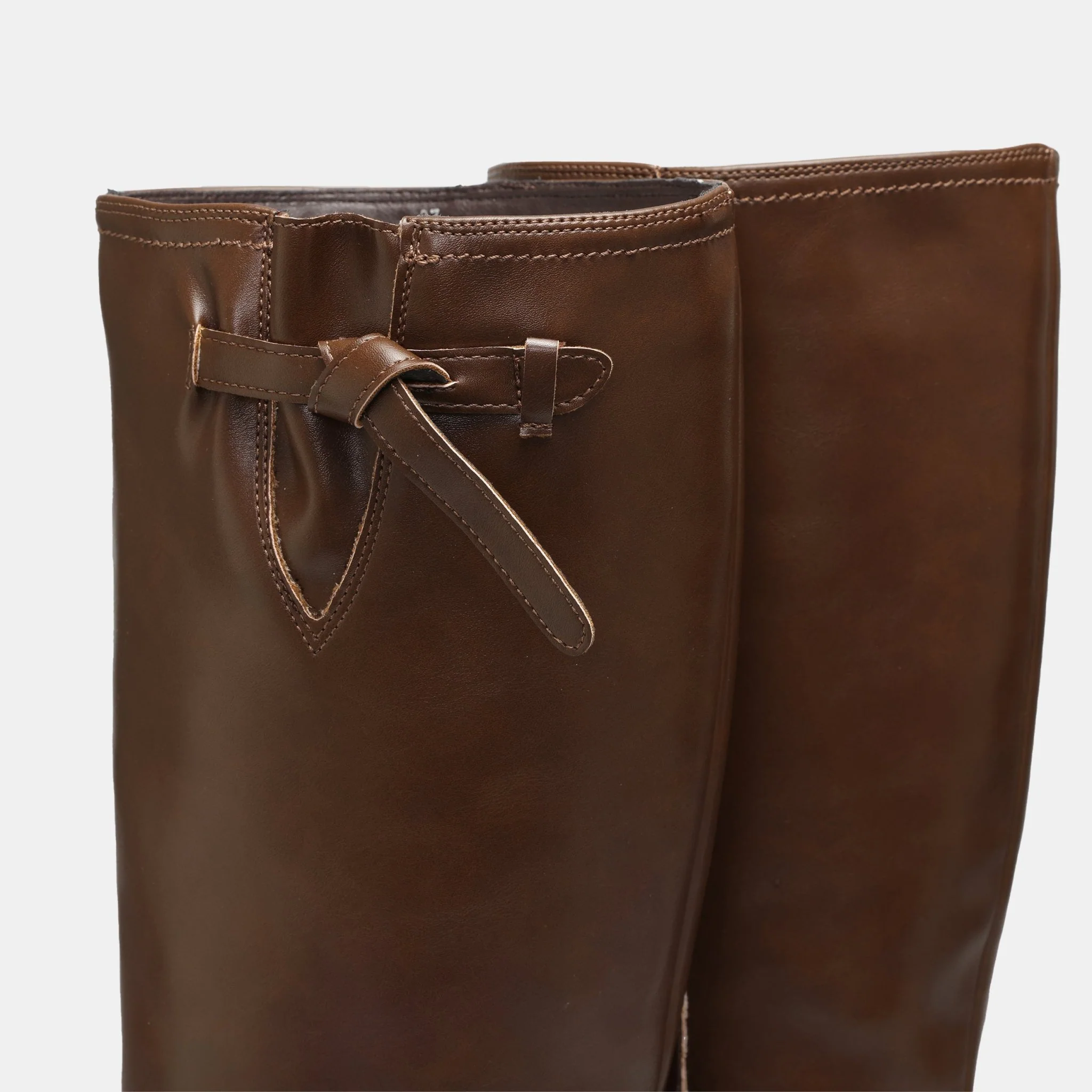 Brown Leather Knee-High Boots - Image 4