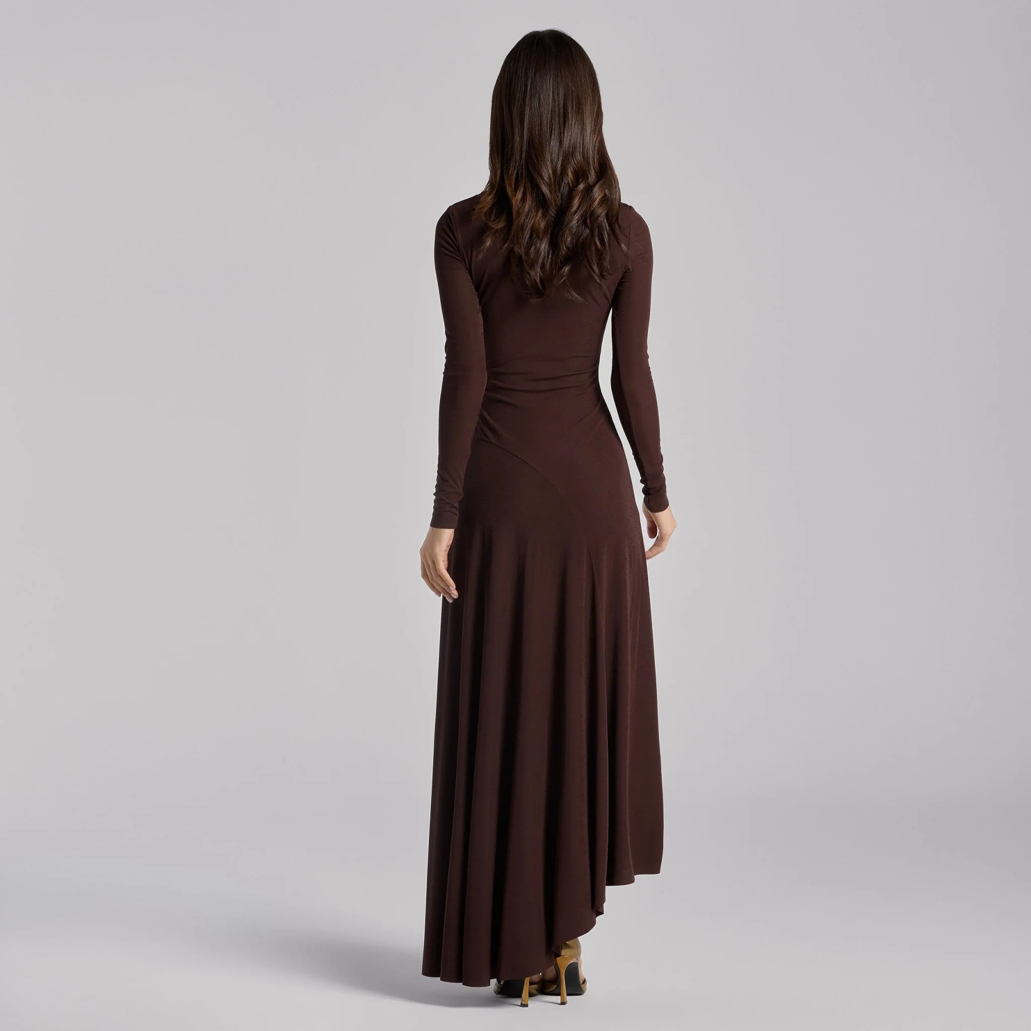 Brown Twist Detail Jersey Maxi Dress - Image 4