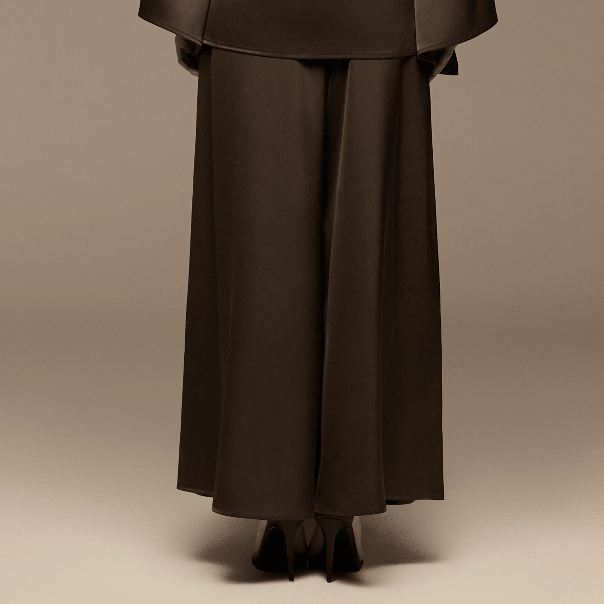 Brown Wide Leg Satin Pants - Image 6