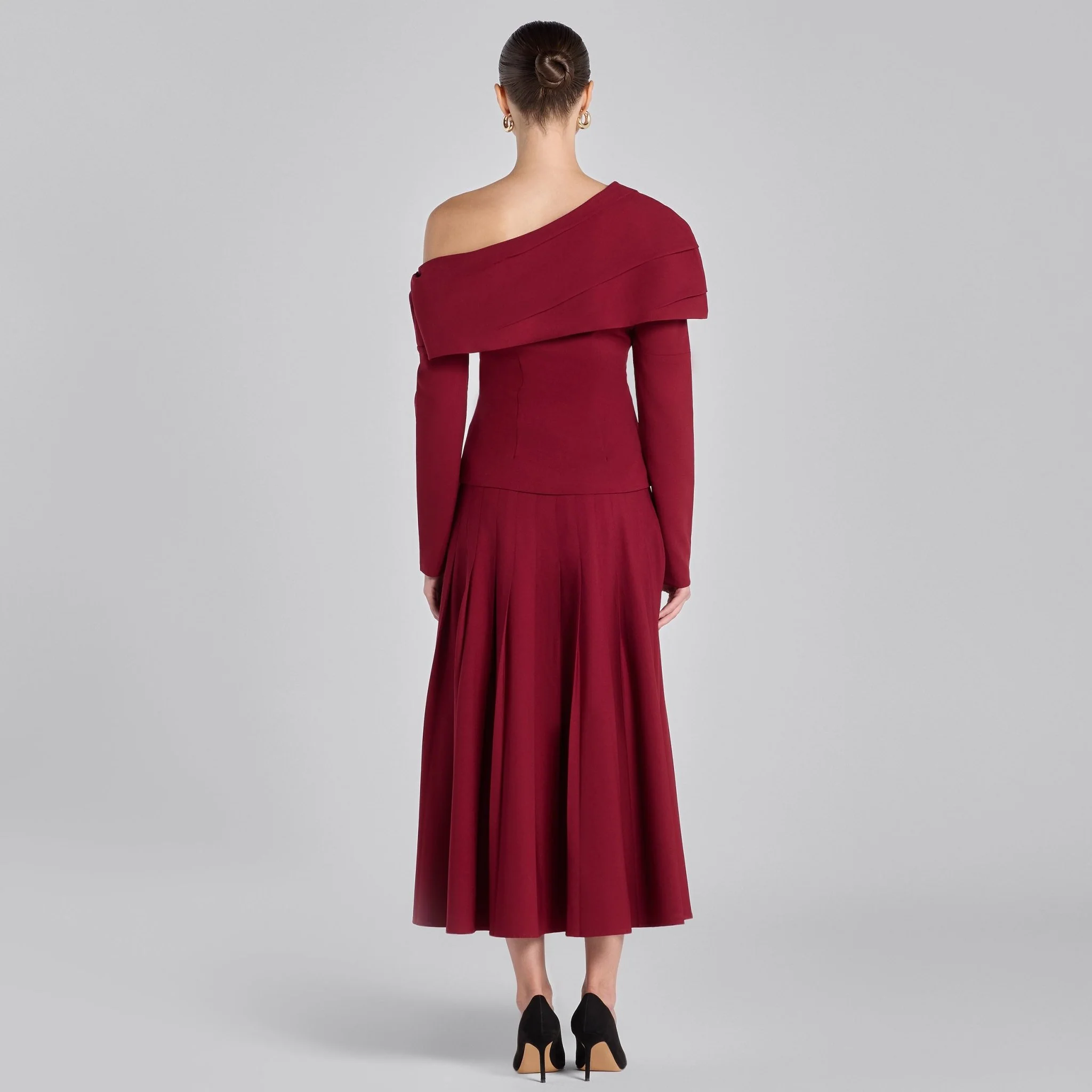 Burgundy Dropped Shoulder Long Sleeve Top - Image 7