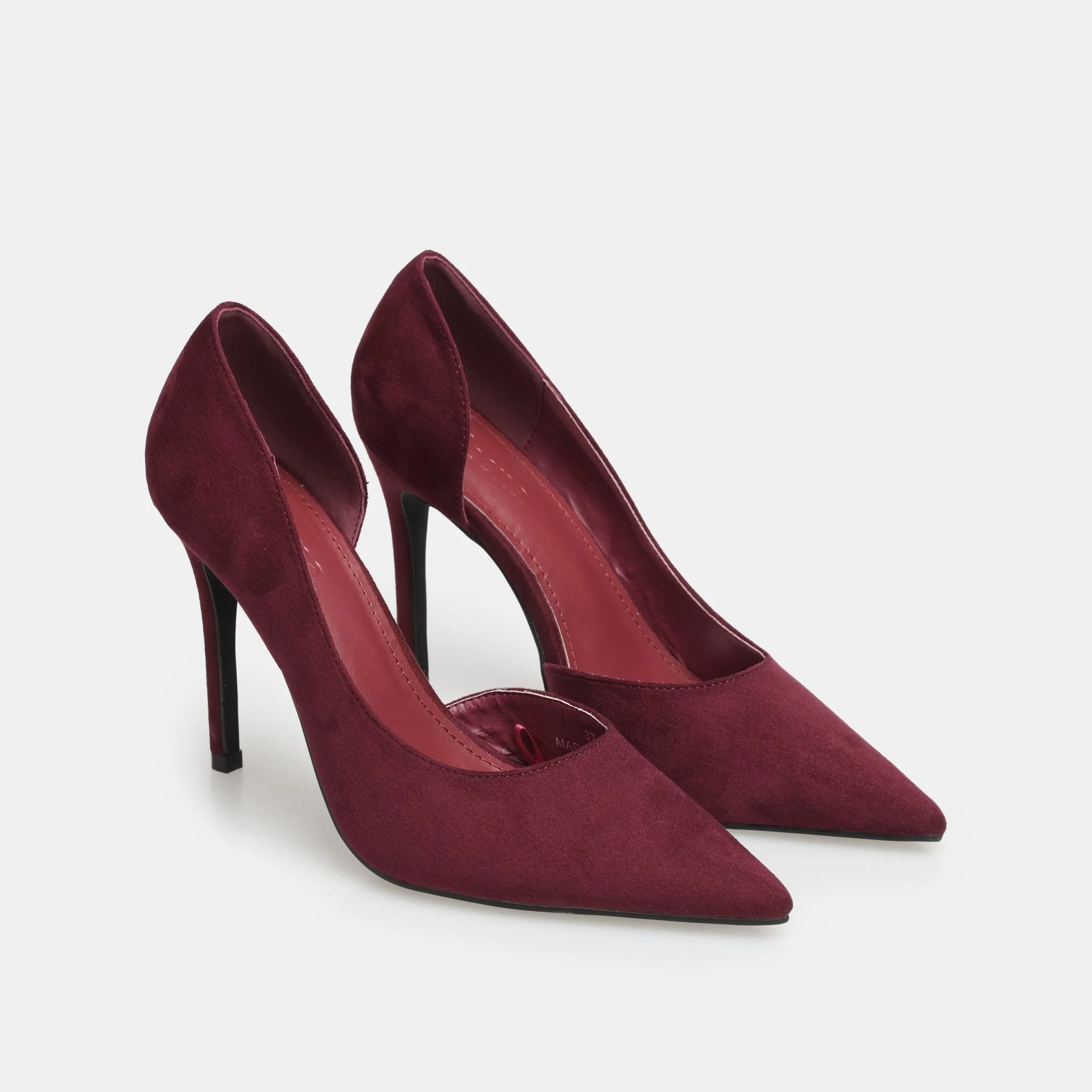 Burgundy Suede Pointed Toe Pumps