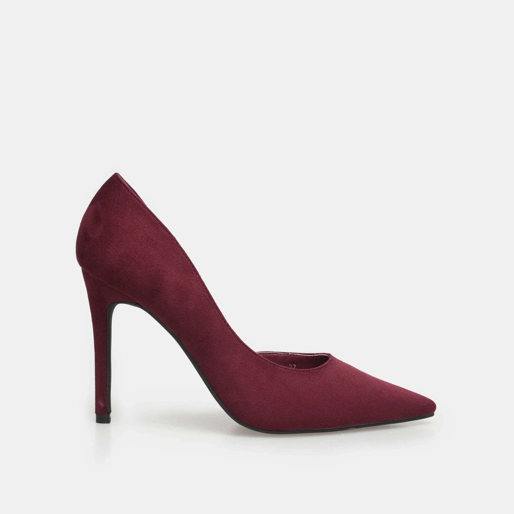 Burgundy Suede Pointed Toe Pumps - Image 3