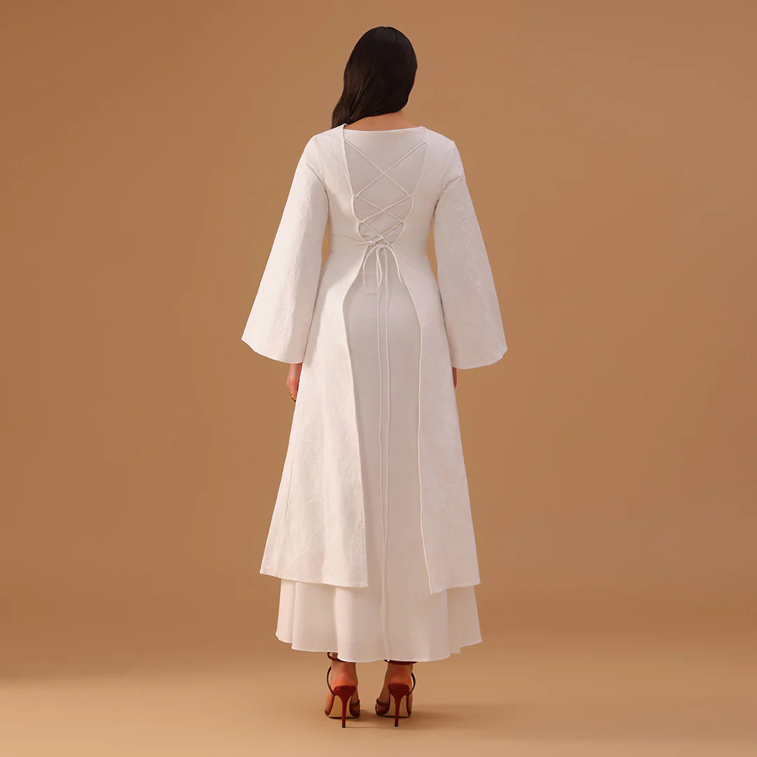 Long Flared Sleeve Printed Cotton Kaftan - Image 6
