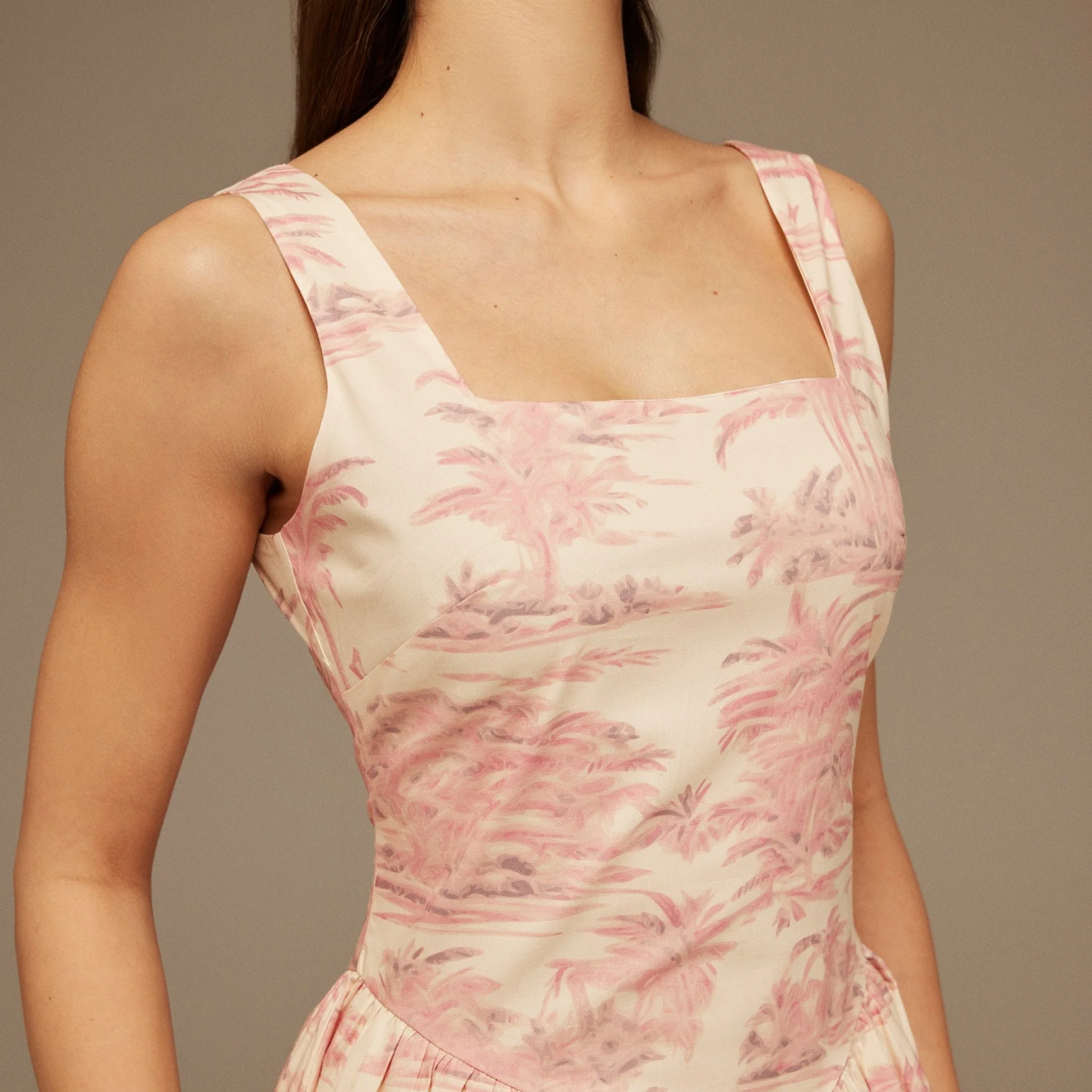 Corset Sleeveless Cotton Midi Dress - Image 3
