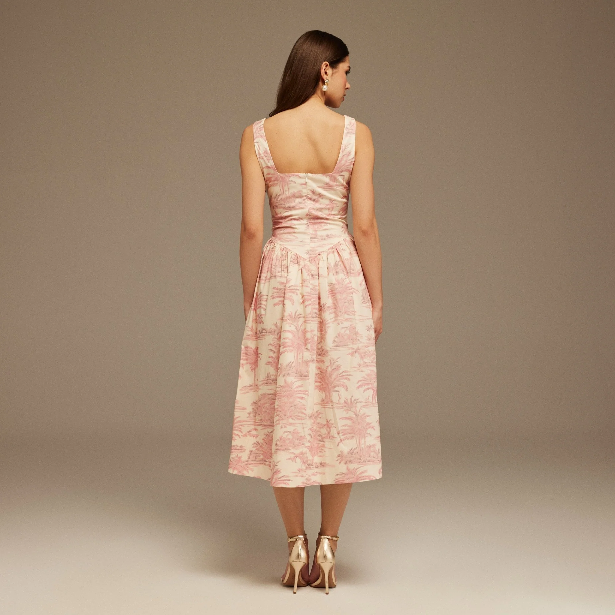 Corset Sleeveless Cotton Midi Dress - Image 4