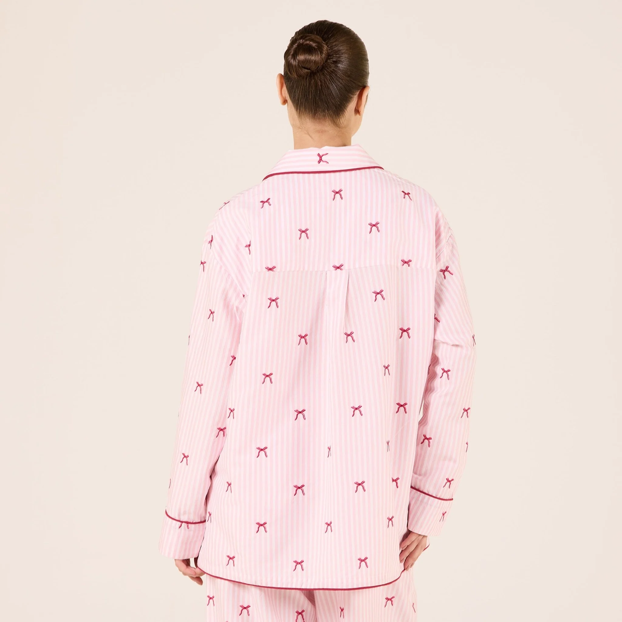 Pink Cotton Poplin Shirt in Bow - Image 4