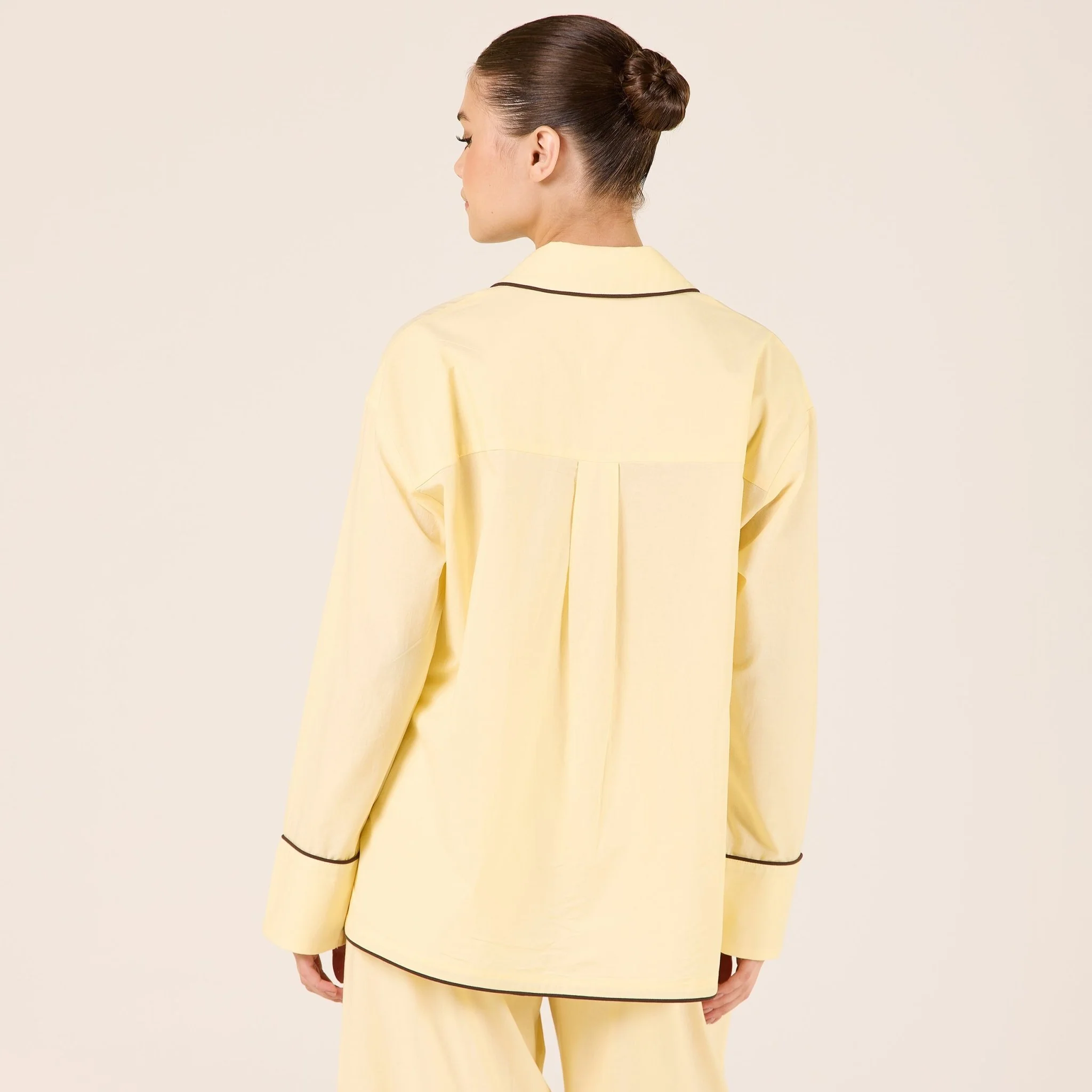 Yellow Cotton Shirt with Front Bows - Image 4