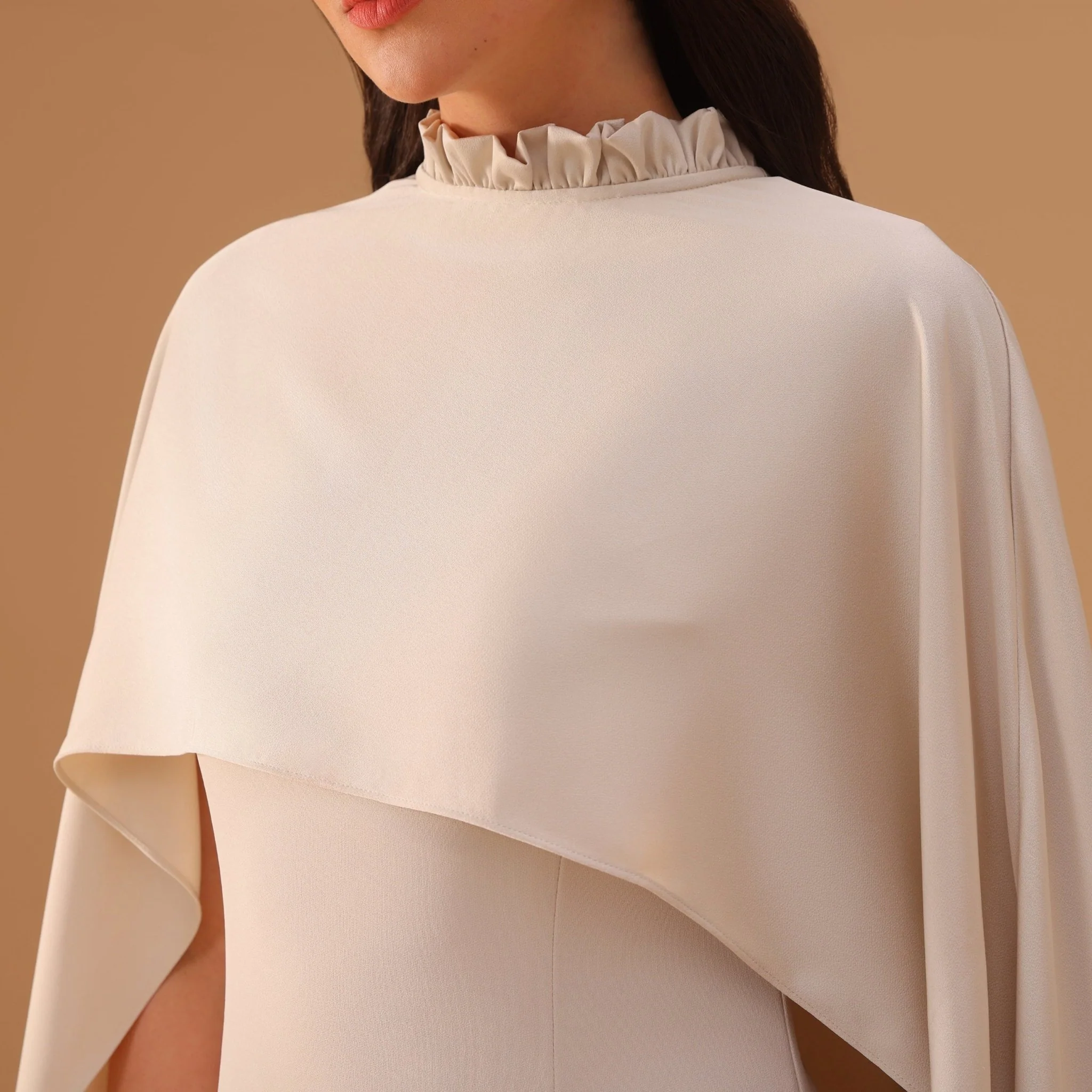 Crepe Abaya with Organza Overlay - Image 5