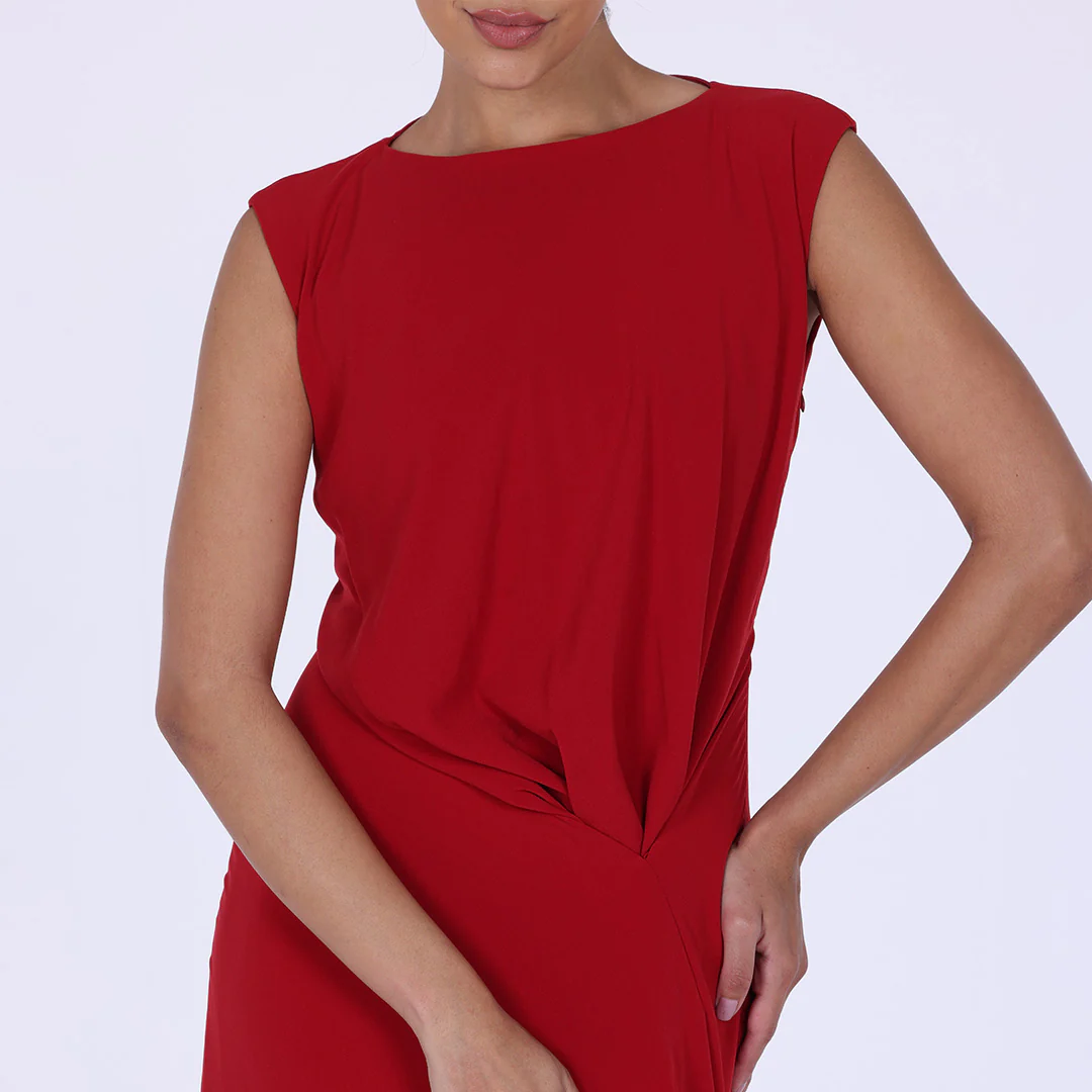 Crepe Asymmetric Cut Maxi dress - Image 7