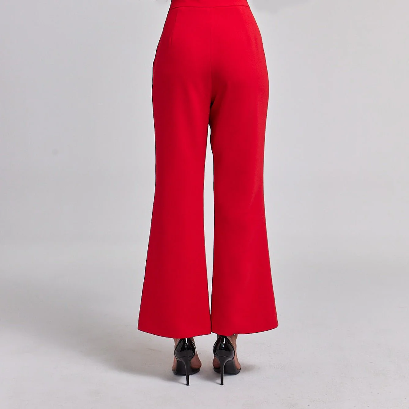 Crepe High Waist Flared Pants - Image 4