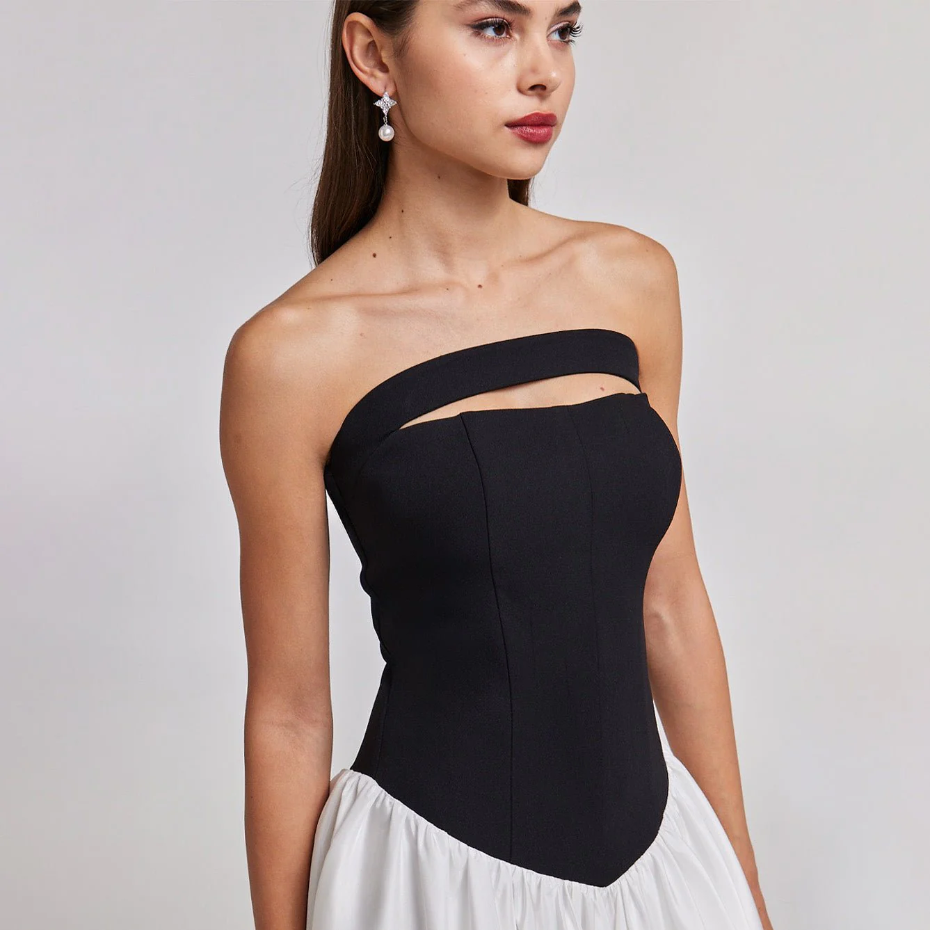 Crepe-Taffeta Contrast Gown - Image 3