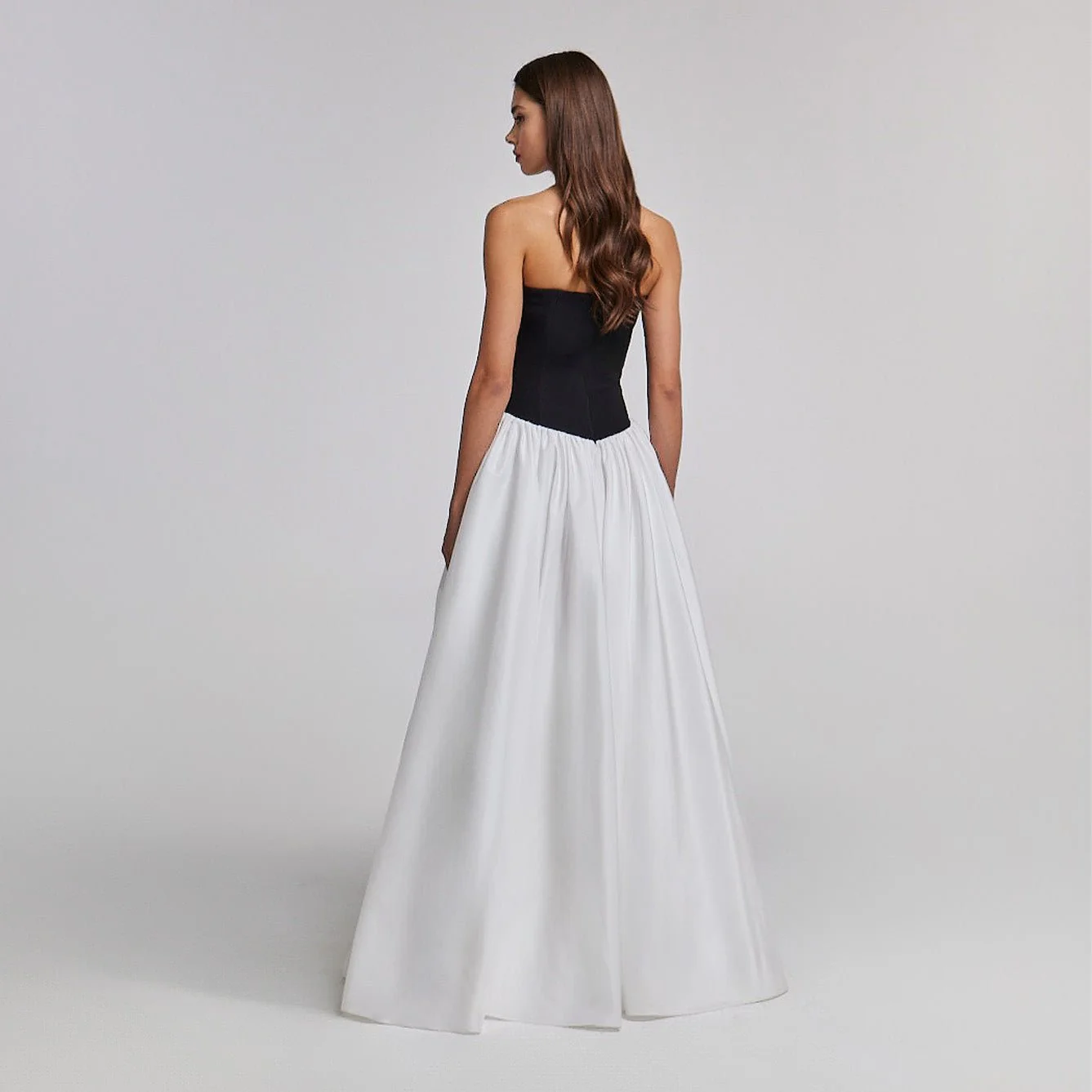 Crepe-Taffeta Contrast Gown - Image 4