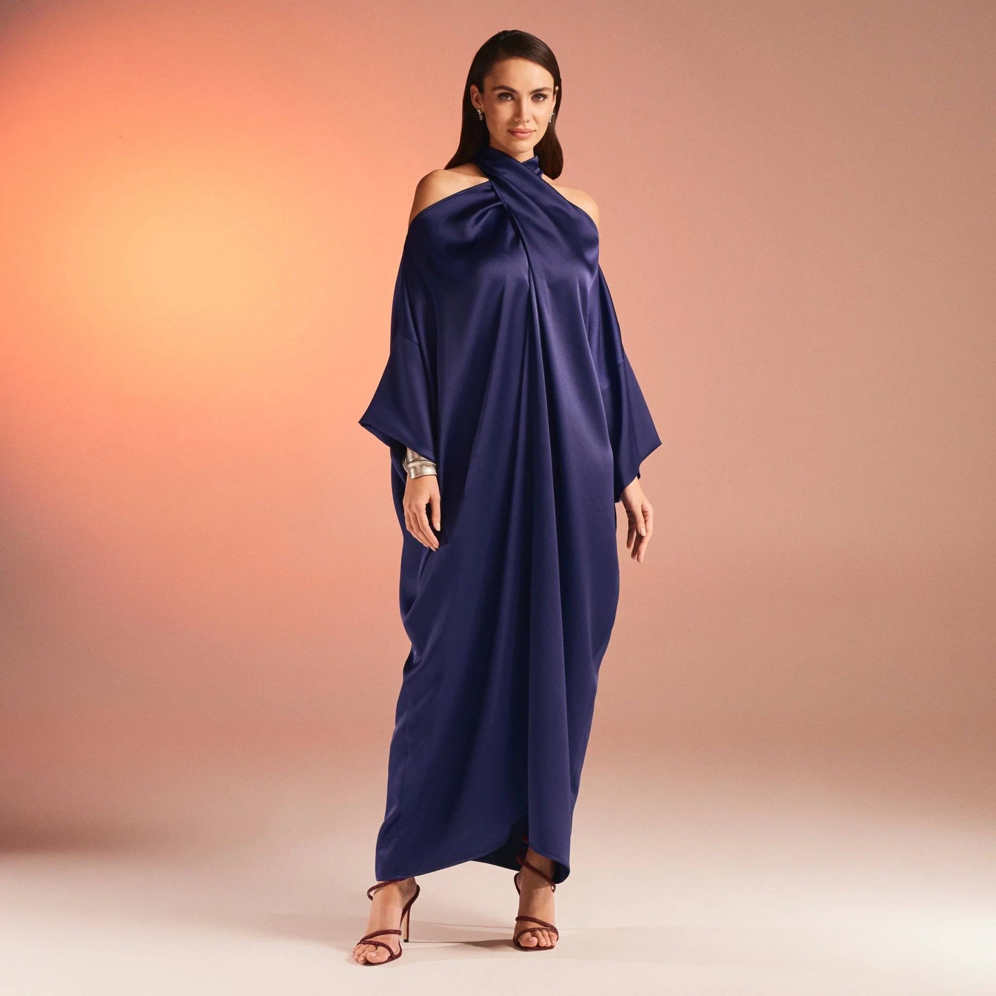 Criss Cross Satin Kaftan - Image 4