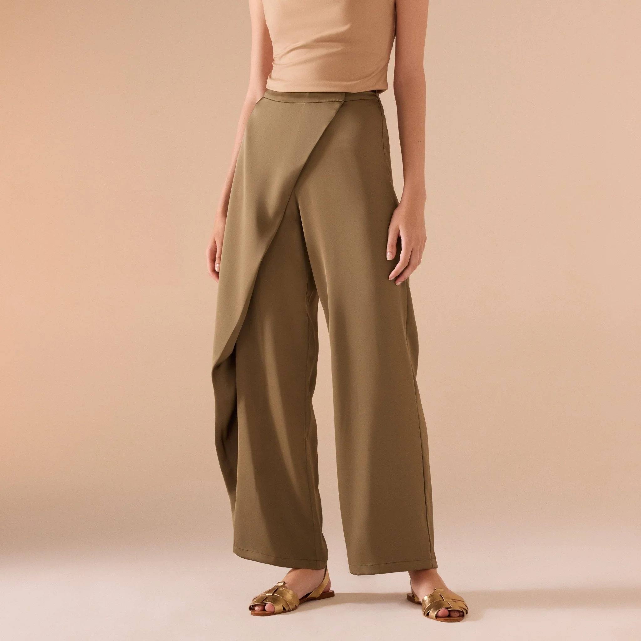 Crossed Hip Wide Leg Pants - Image 4