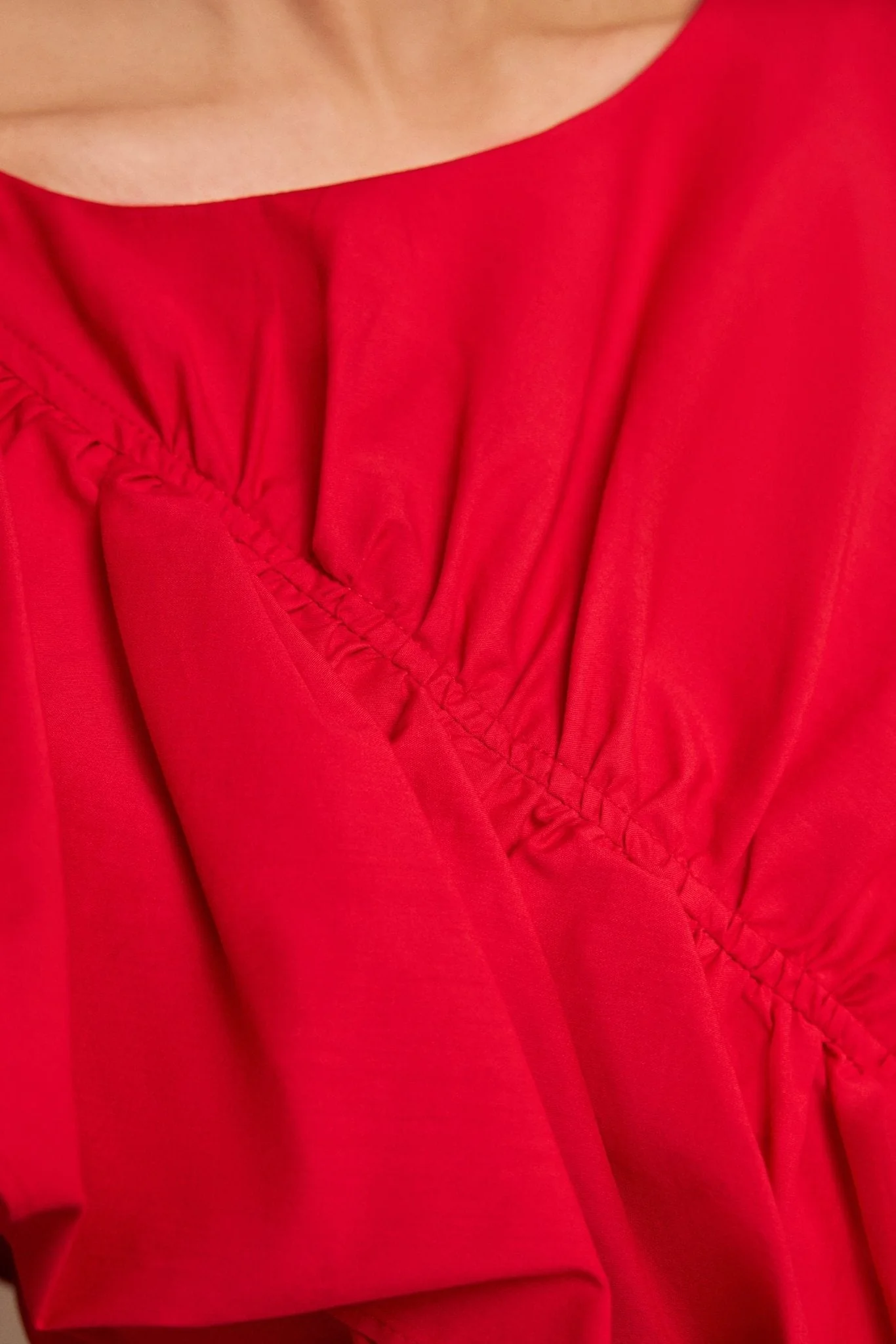 Draped Ruffle Poplin Midi Dress - Image 4