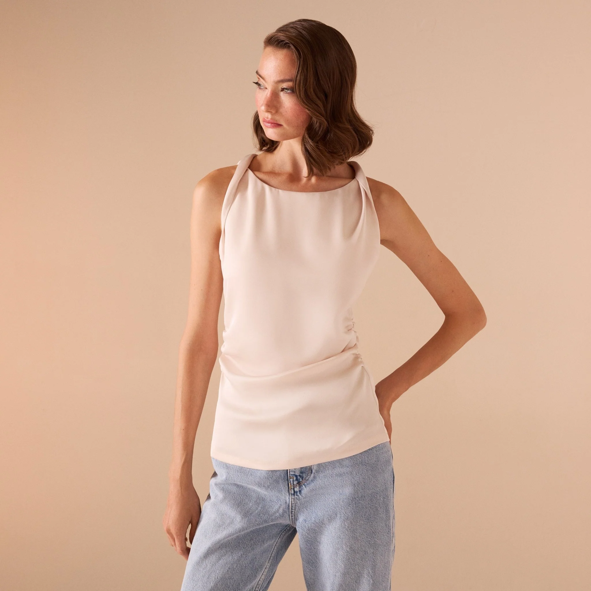 Draped Satin Effect Top - Image 4