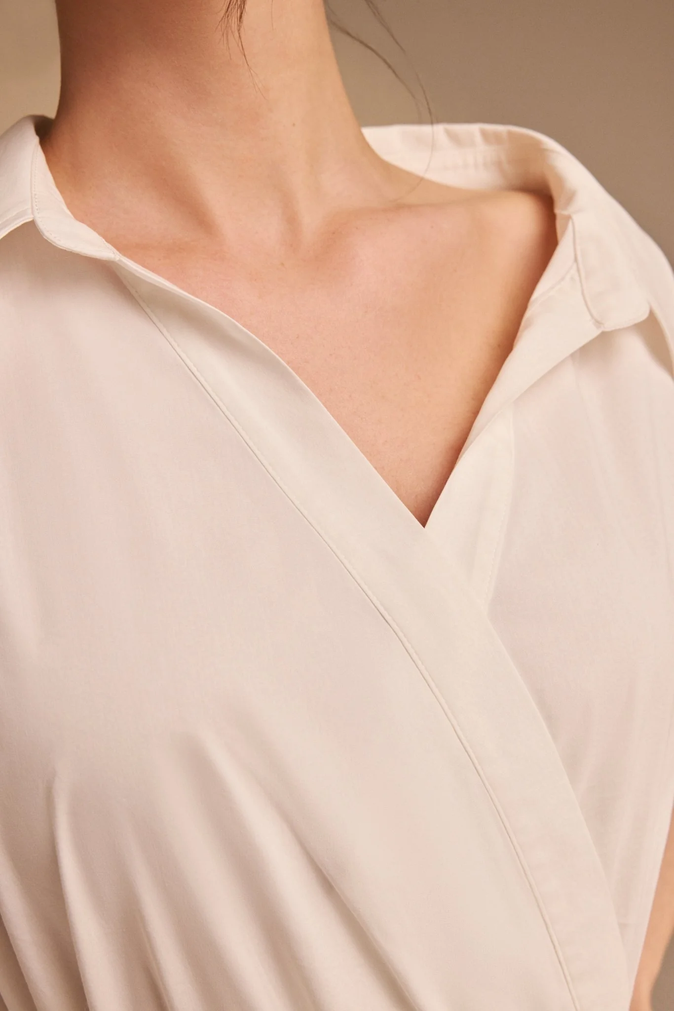 Beige Dropped Shoulder Maxi Shirt Dress - Image 3