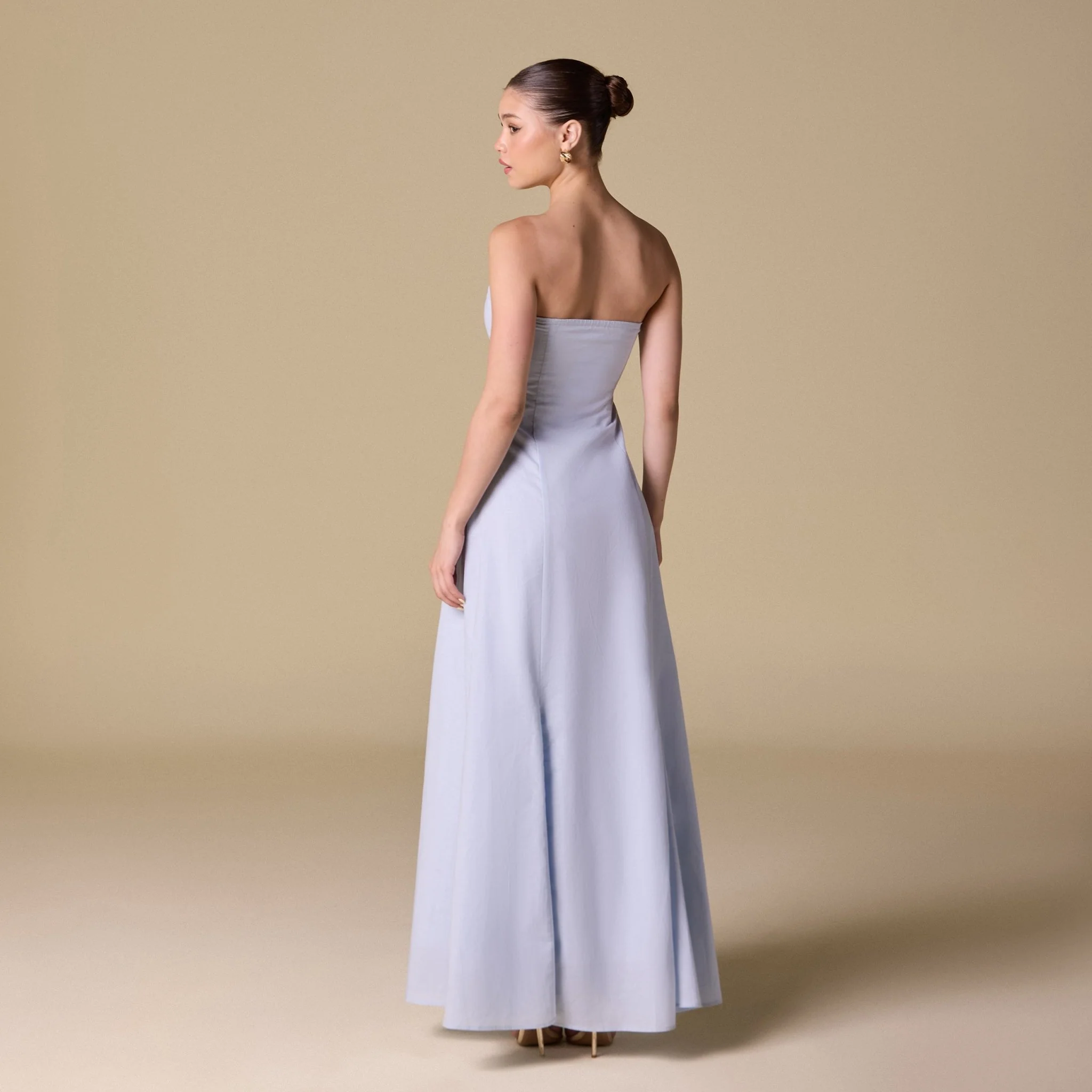 Linen Flared A-Line long Dress - Image 4