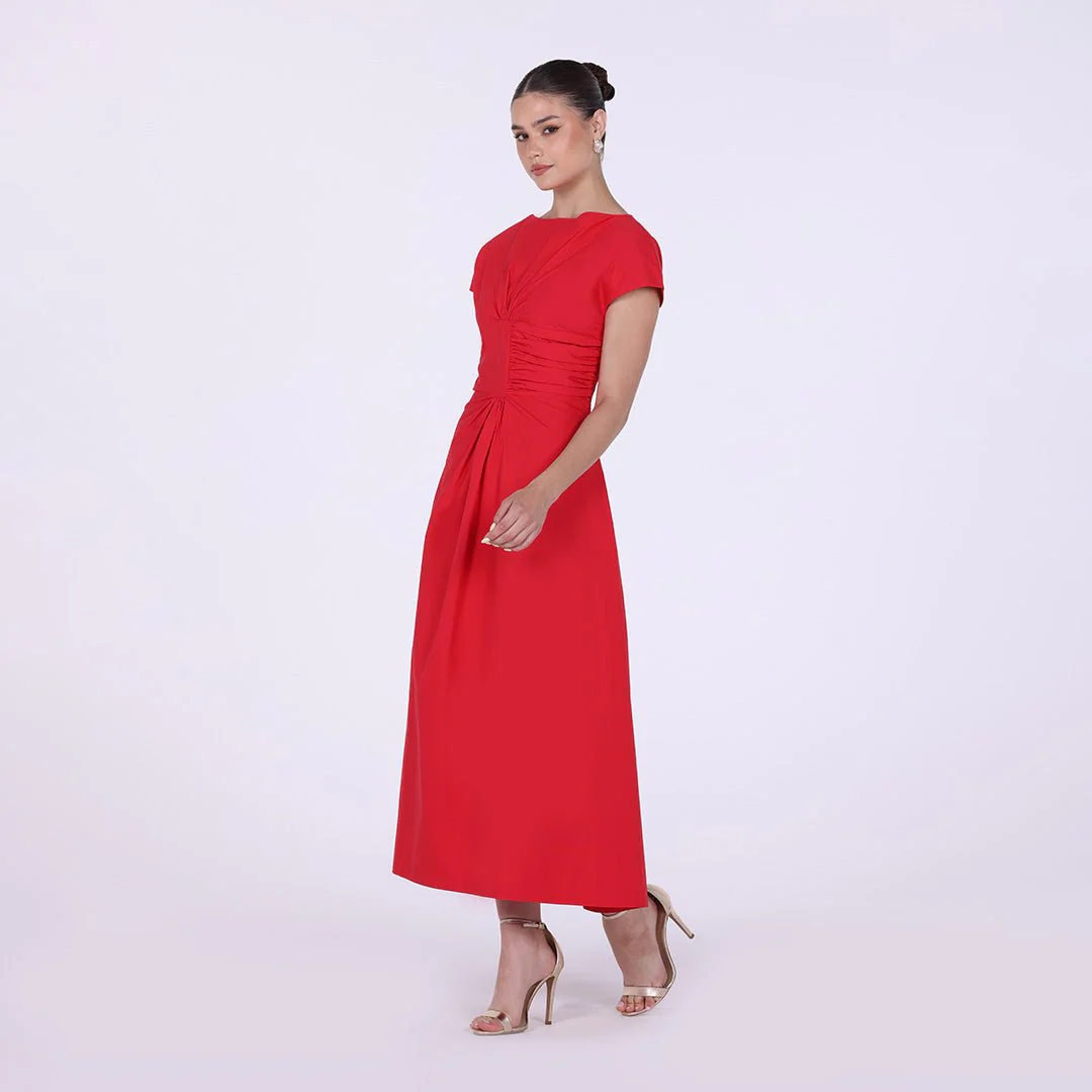 Gathered Waist long cotton dress - Image 6