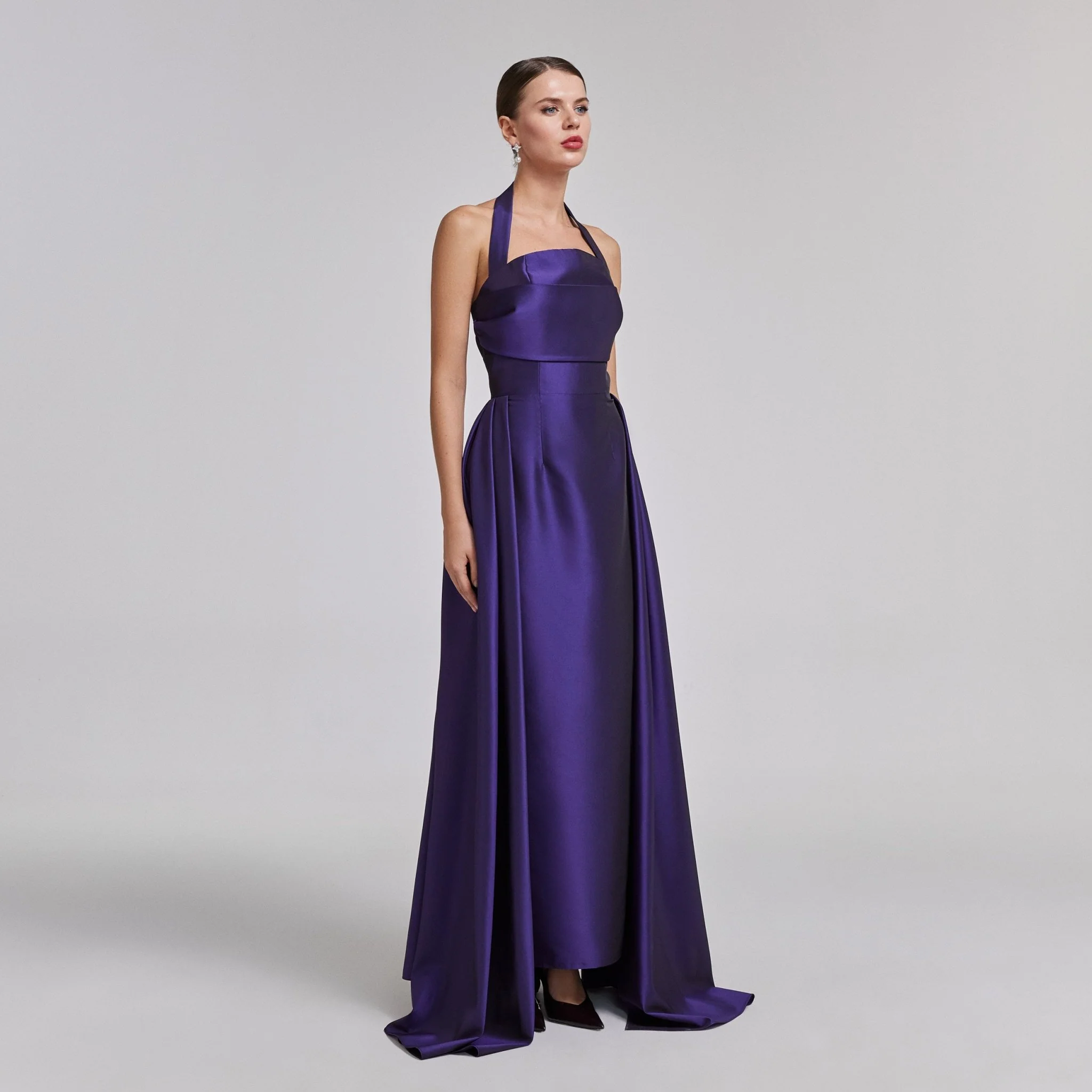 Halter Neck taffeta Maxi Dress - Image 3