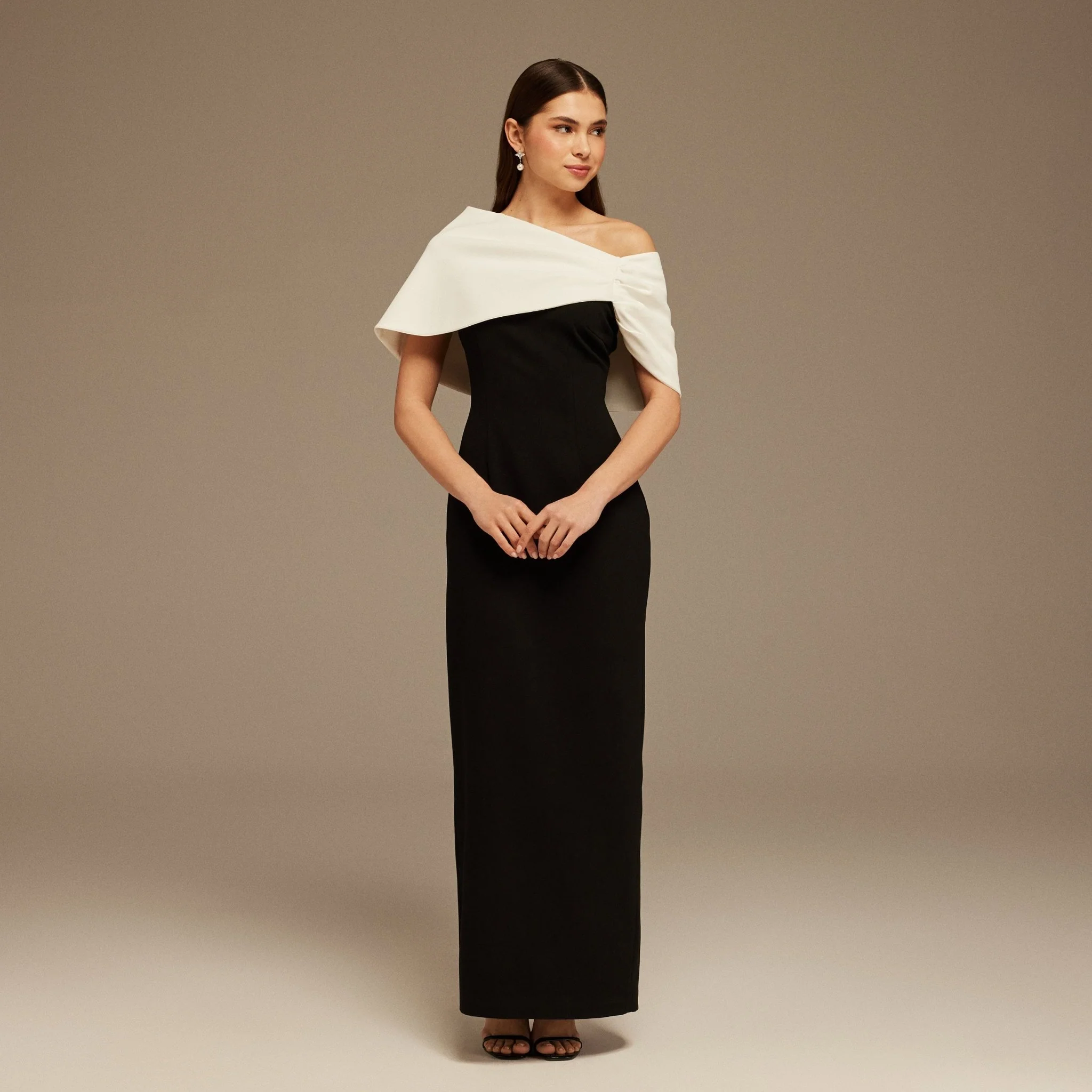 High Bare Shoulder Maxi Dress