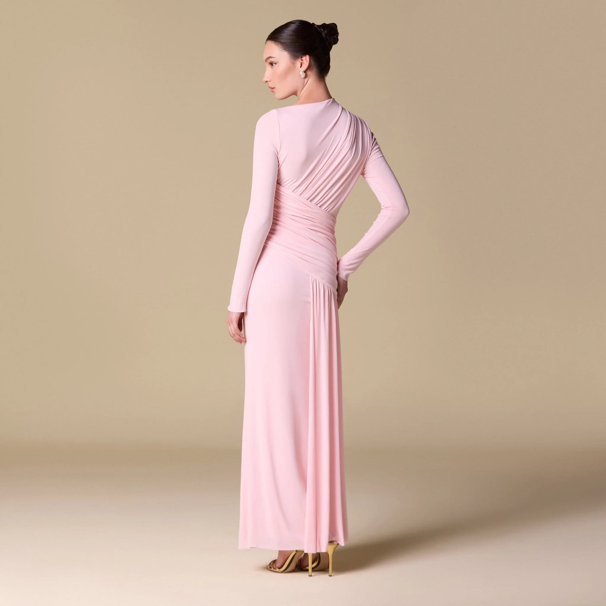 Jersey Draped Long Sleeve Maxi Dress - Image 8