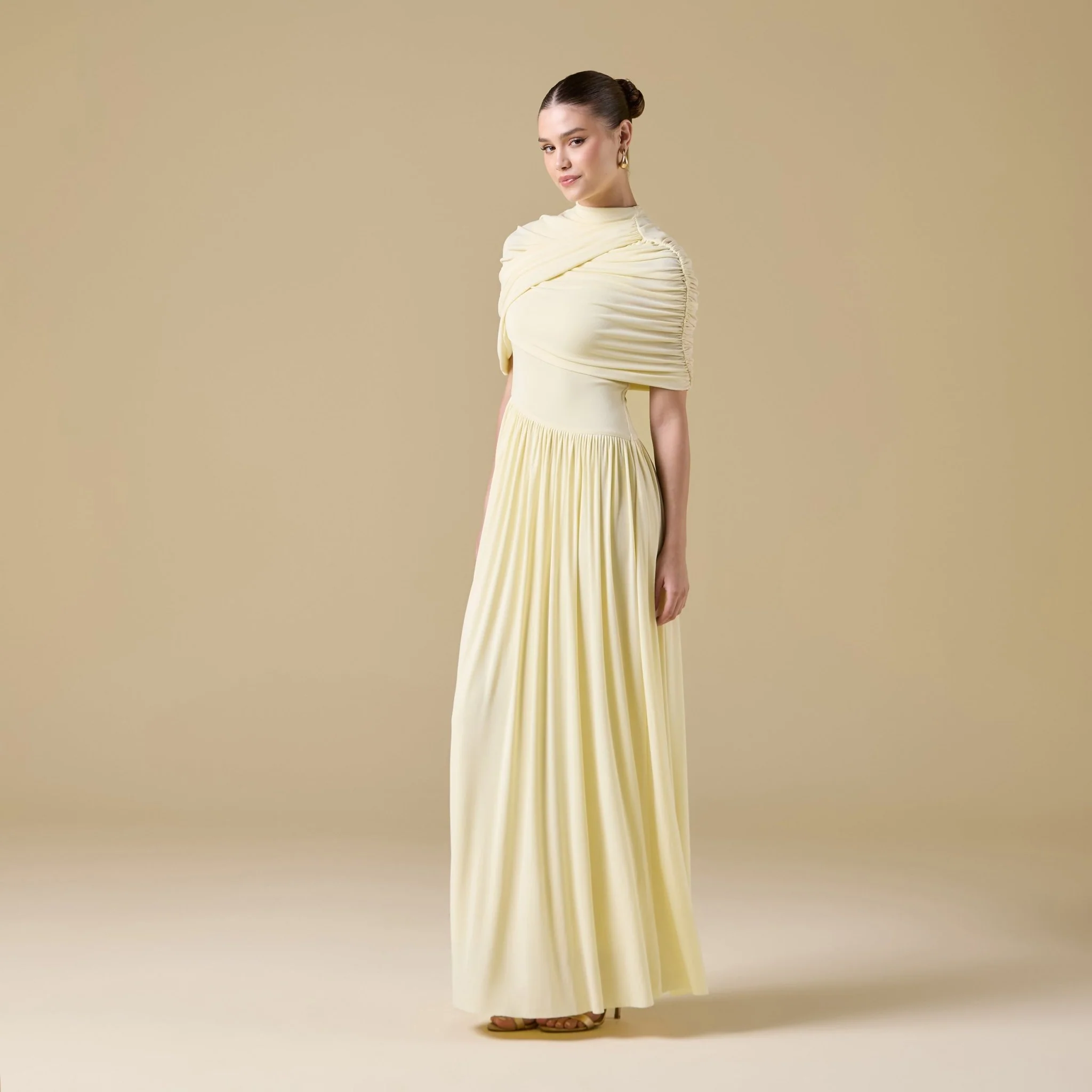 Jersey Draped Maxi Dress - Image 10
