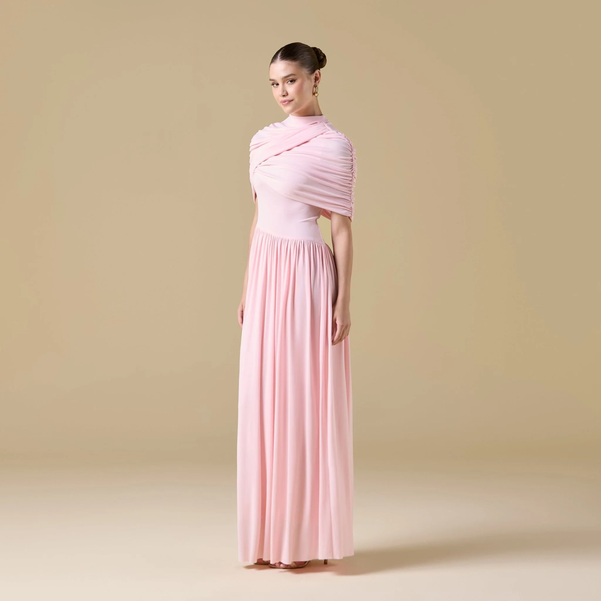 Jersey Draped Maxi Dress - Image 3