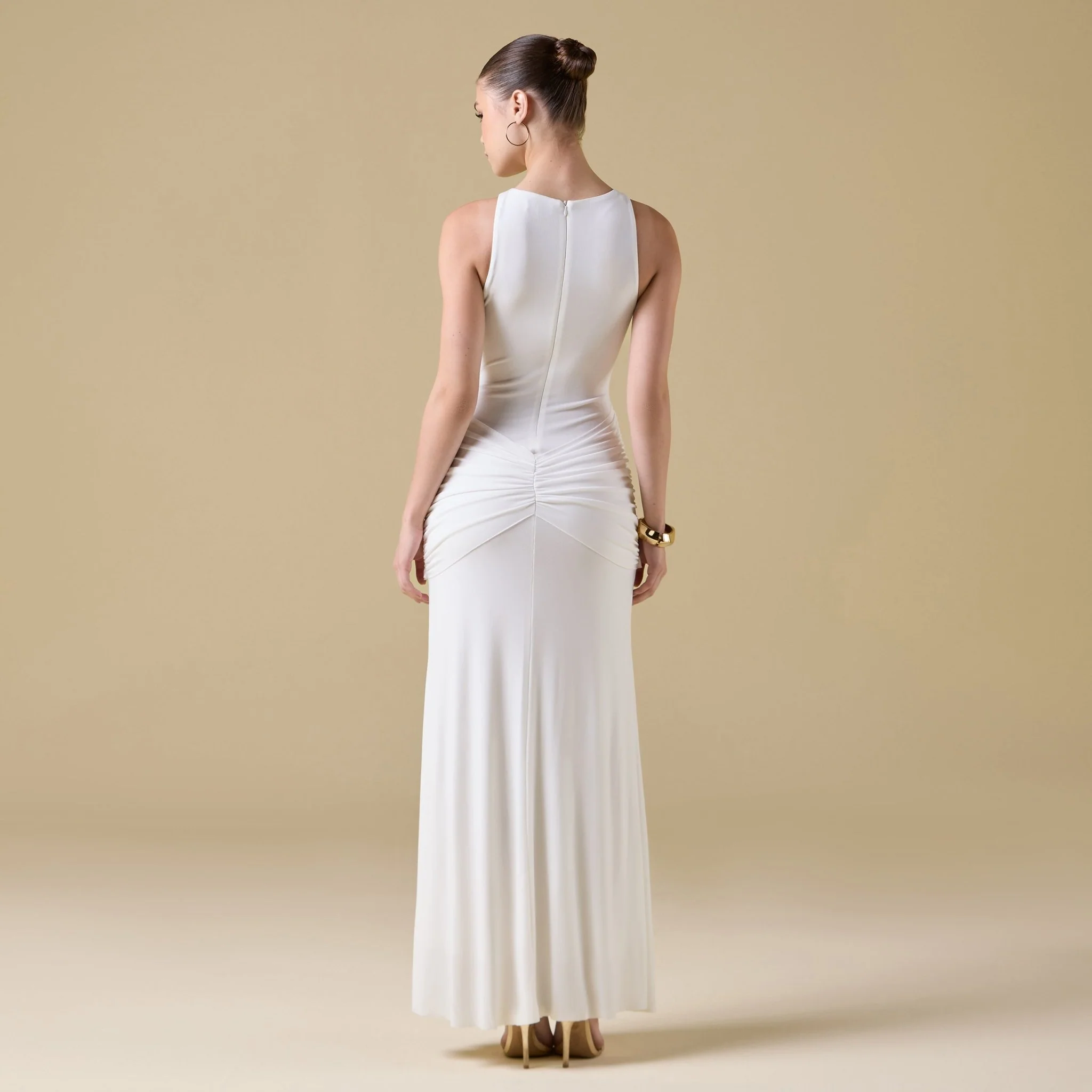 Jersey Draped Twist Detail Maxi Dress - Image 8