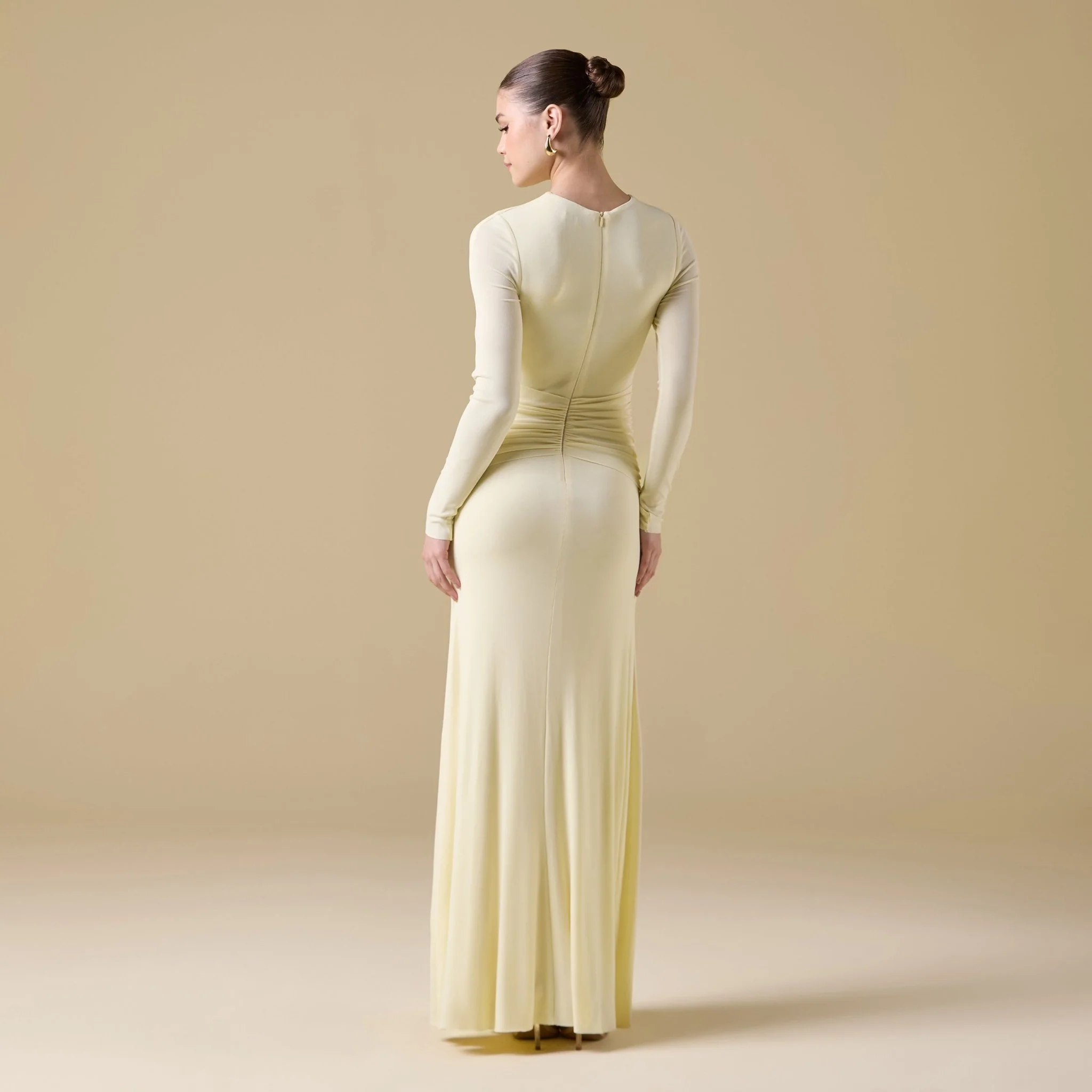 Jersey Gathered Maxi Dress with Chest Cut-Out - Image 8